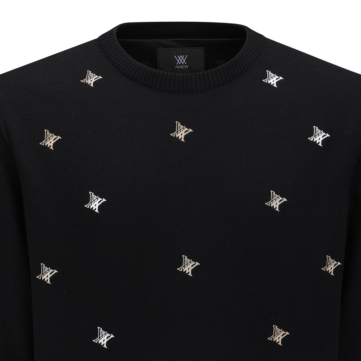어뉴골프(ANEW GOLF) M LOGO PATTERN WIND BLOCK PULLOVER_BK