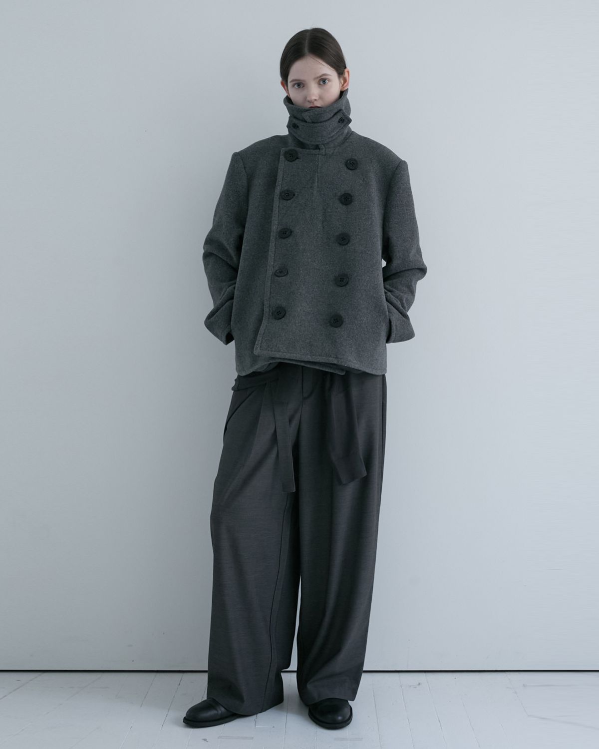 키류(KIRYU) PEA COAT (GRAY)