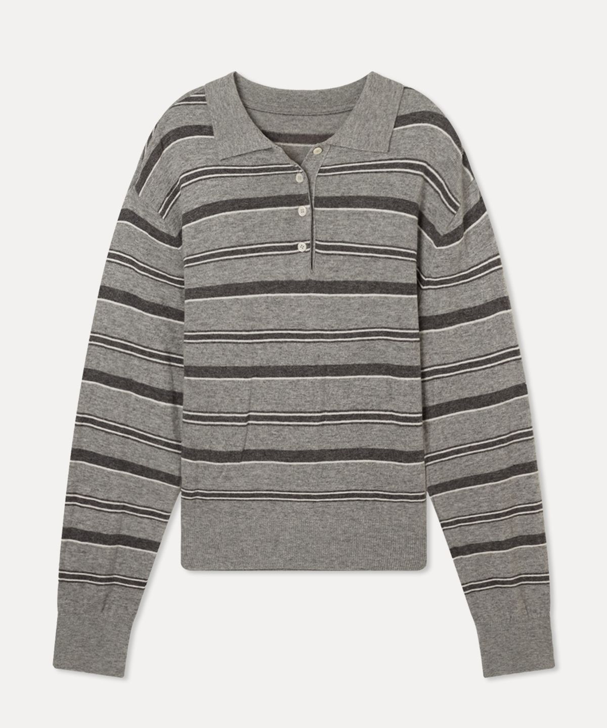 미쏘(MIXXO) 카라넥 스트라이프 니트_MIWKAG912T