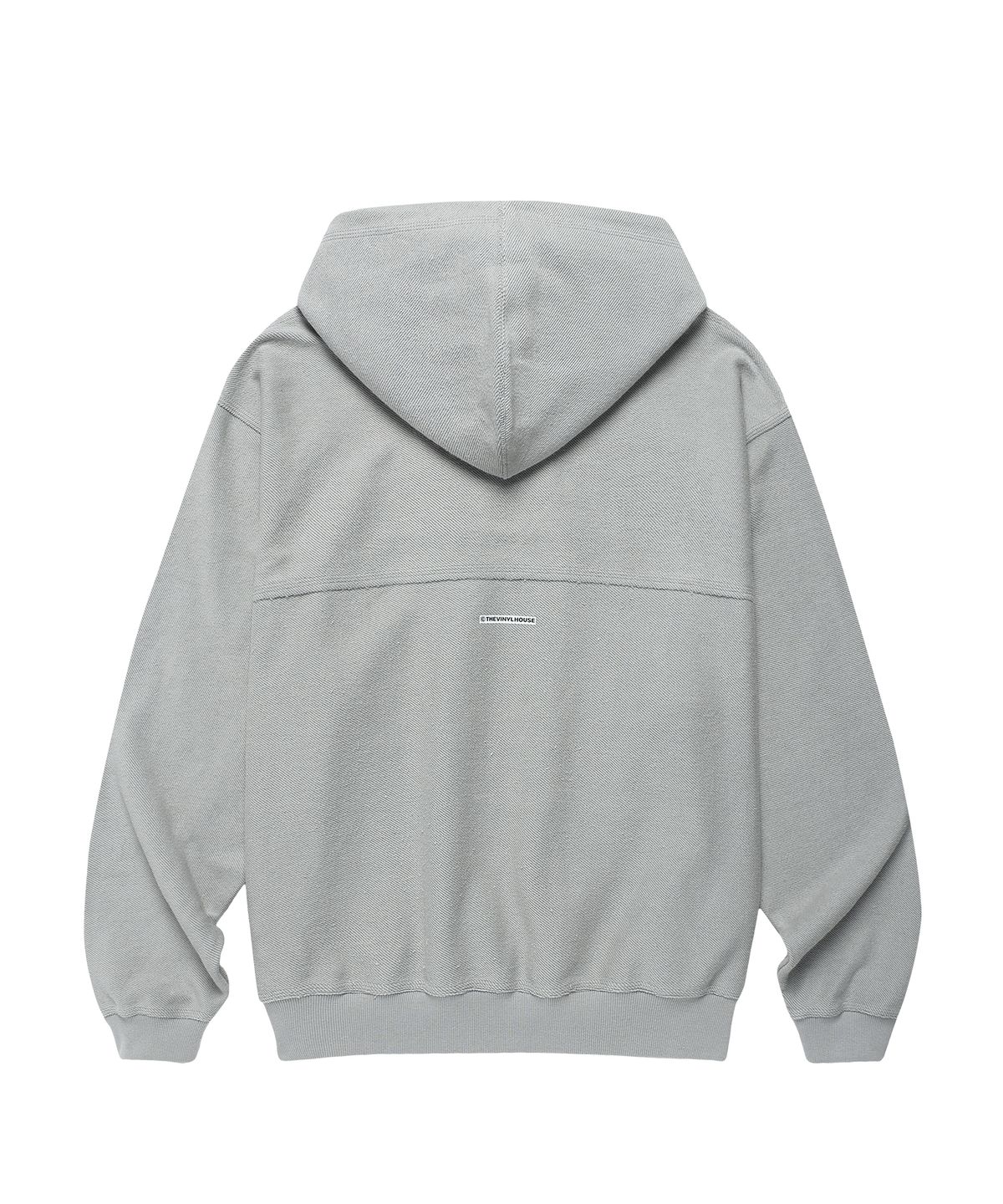 더바이닐하우스(THEVINYLHOUSE) REVERSED CUT-OFF HOODIE GREY
