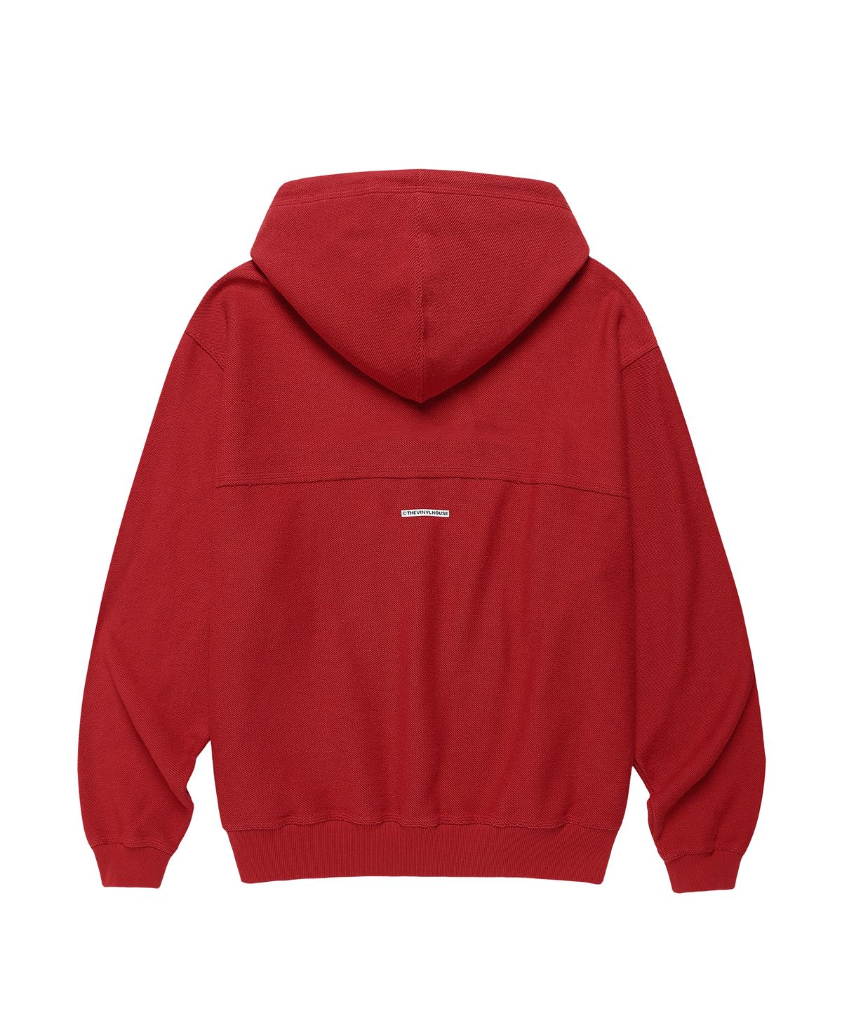 더바이닐하우스(THEVINYLHOUSE) REVERSED CUT-OFF HOODIE RED