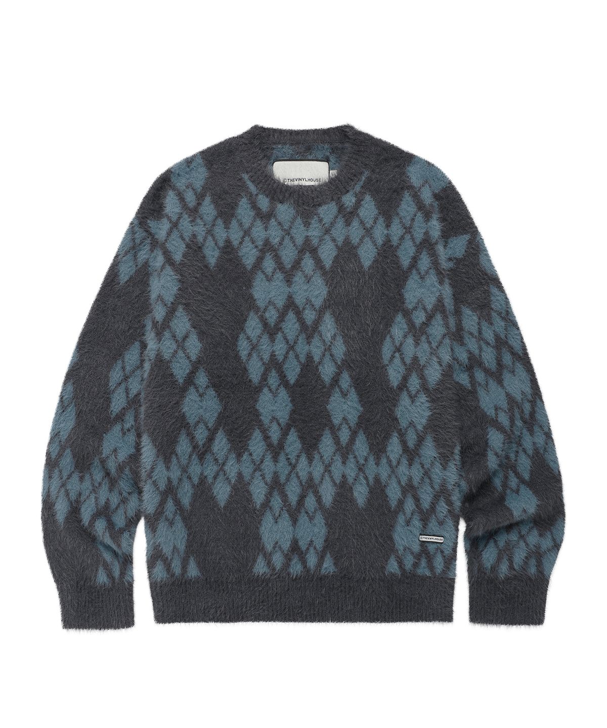 더바이닐하우스(THEVINYLHOUSE) ARGYLE SWEATER GREY