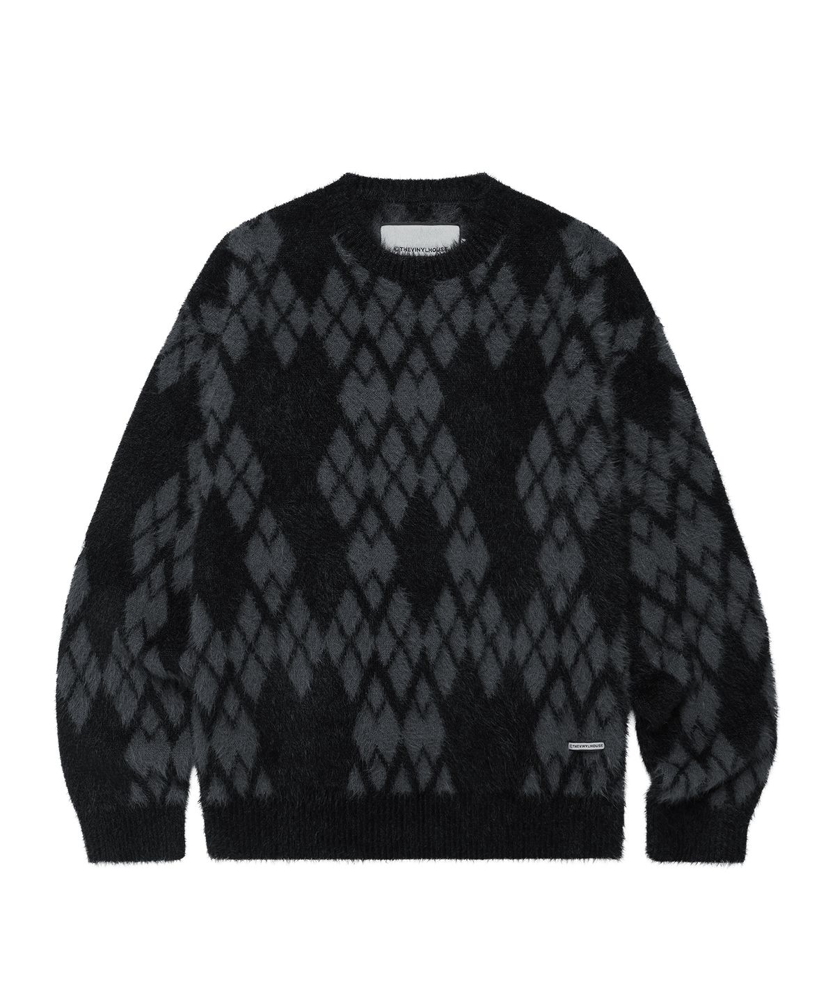 더바이닐하우스(THEVINYLHOUSE) ARGYLE SWEATER BLACK