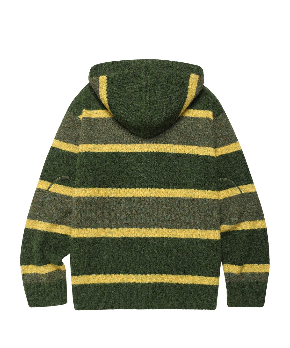 더바이닐하우스(THEVINYLHOUSE) STRIPE KNIT HOODIE ZIP-UP KHAKI