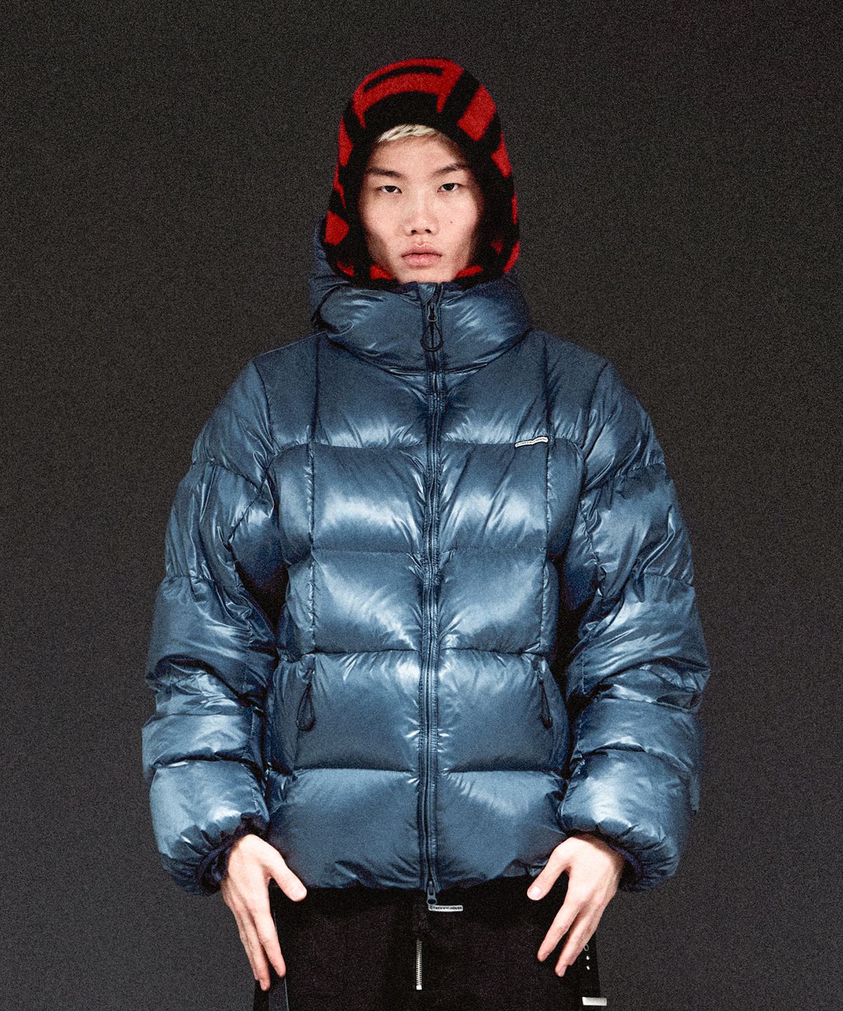더바이닐하우스(THEVINYLHOUSE) HOODED DUCK DOWN JACKET BLUE