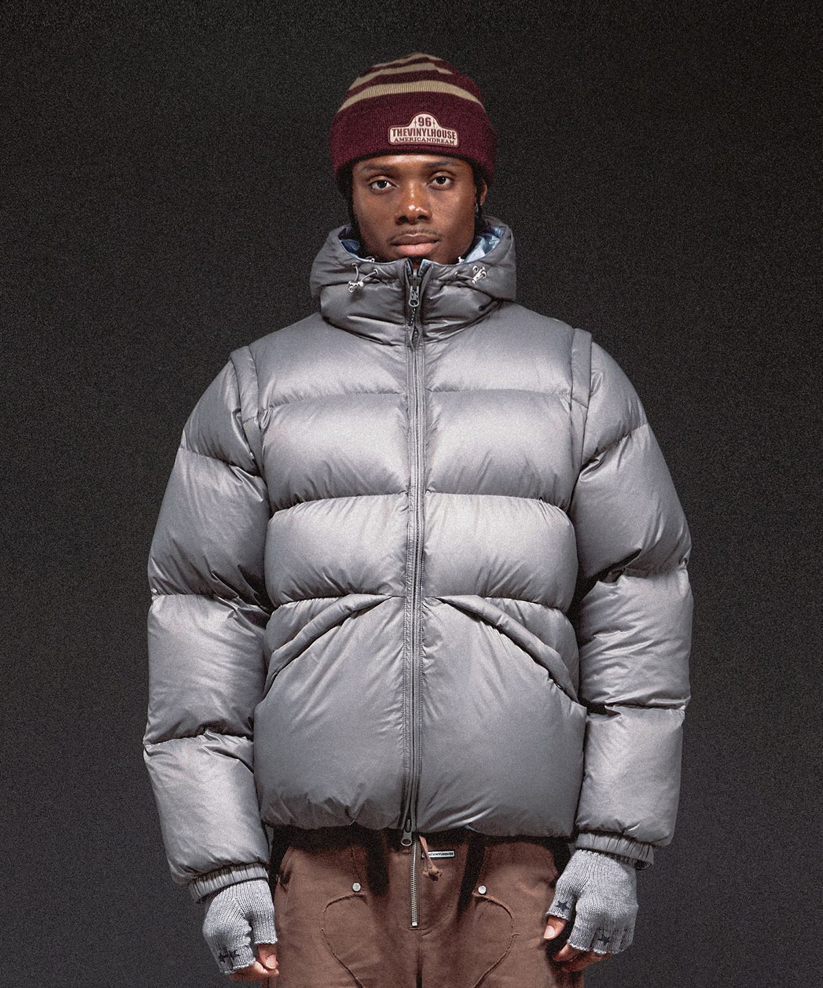 더바이닐하우스(THEVINYLHOUSE) REVERSIBLE PADDED JACKET GREY