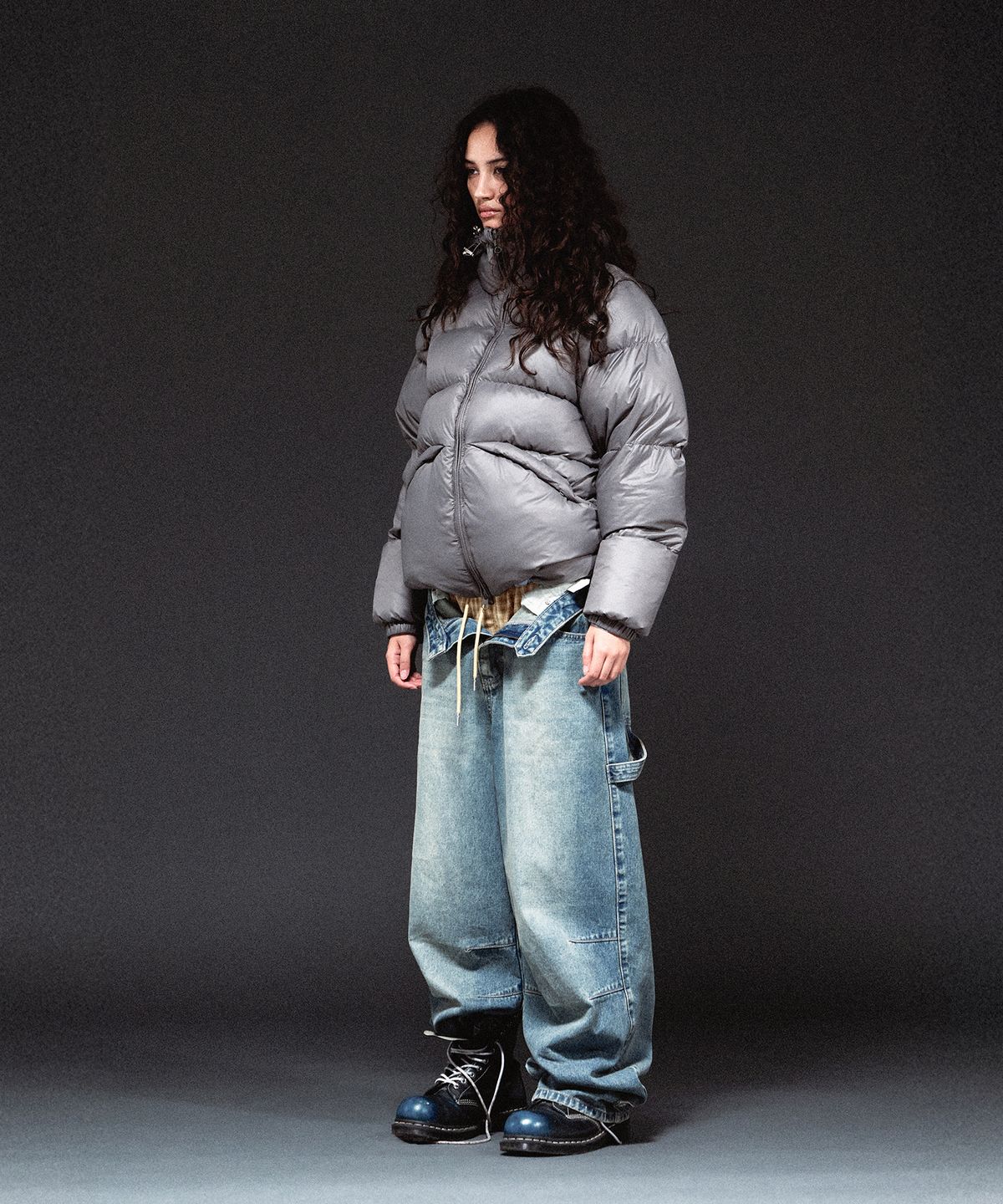 더바이닐하우스(THEVINYLHOUSE) REVERSIBLE PADDED JACKET GREY