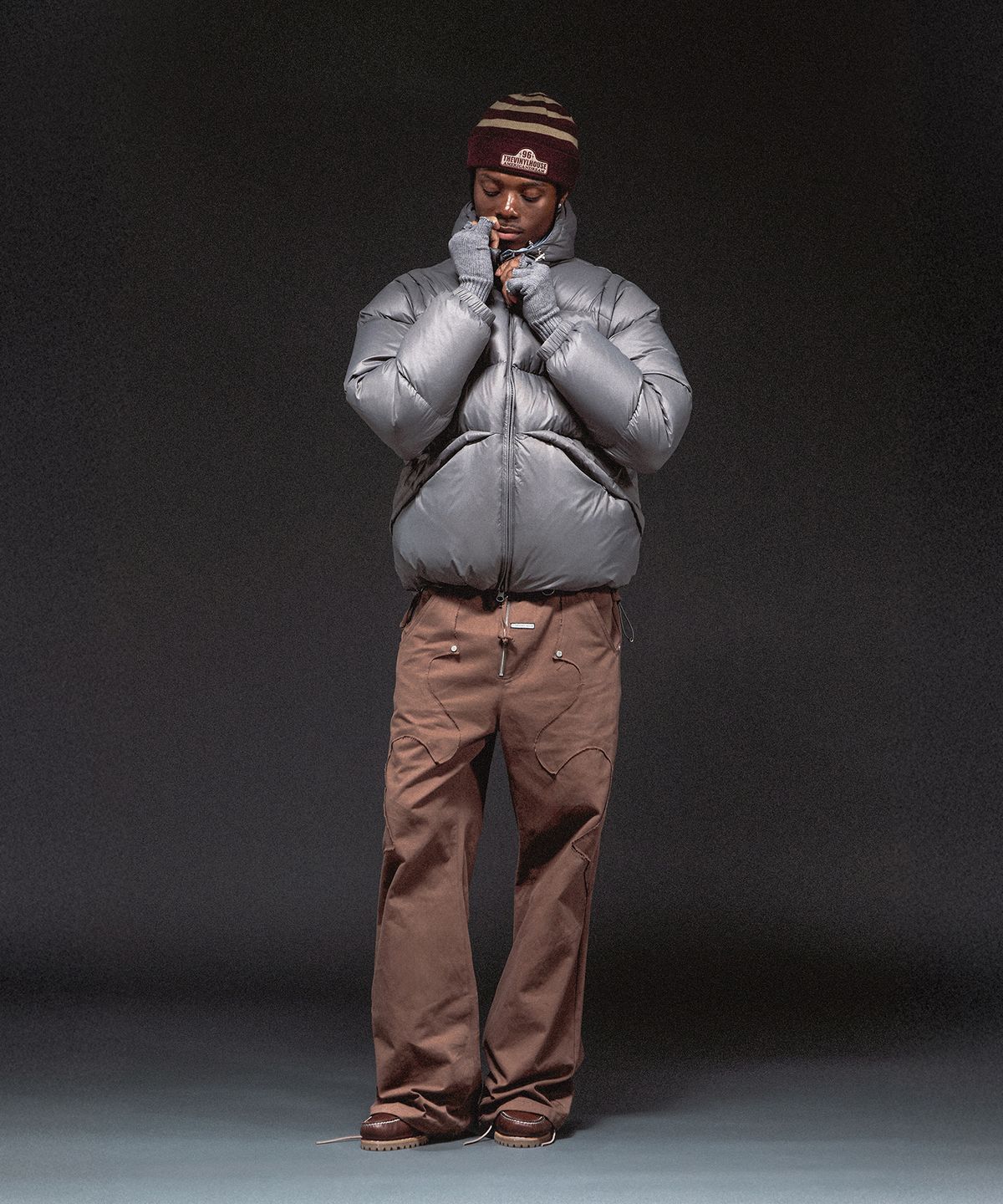 더바이닐하우스(THEVINYLHOUSE) REVERSIBLE PADDED JACKET GREY