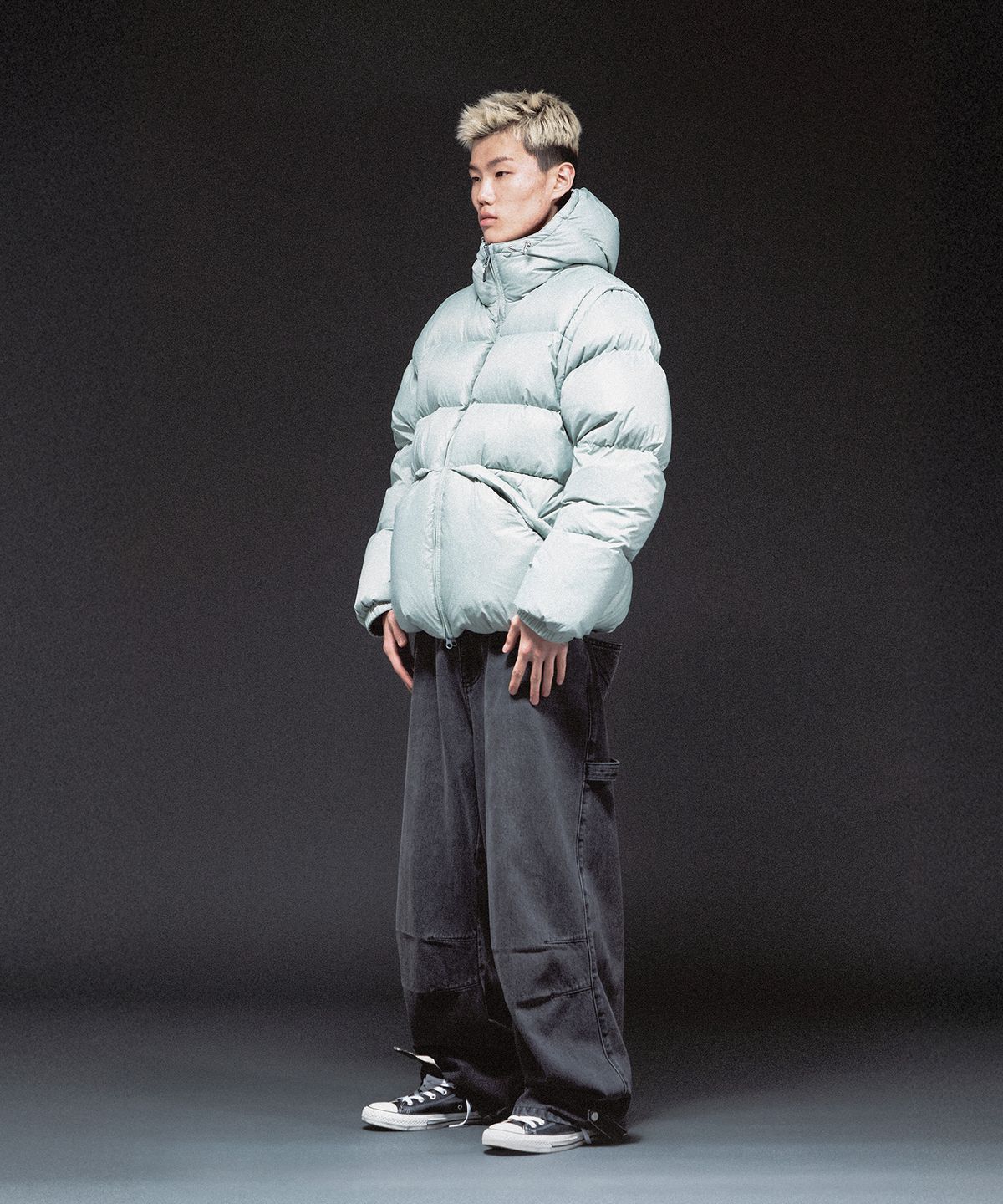 더바이닐하우스(THEVINYLHOUSE) REVERSIBLE PADDED JACKET MINT