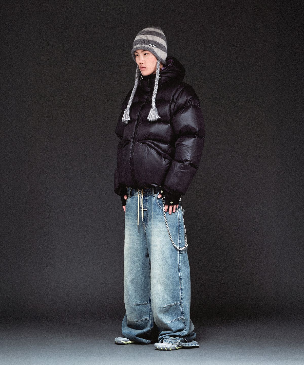더바이닐하우스(THEVINYLHOUSE) REVERSIBLE PADDED JACKET BLACK
