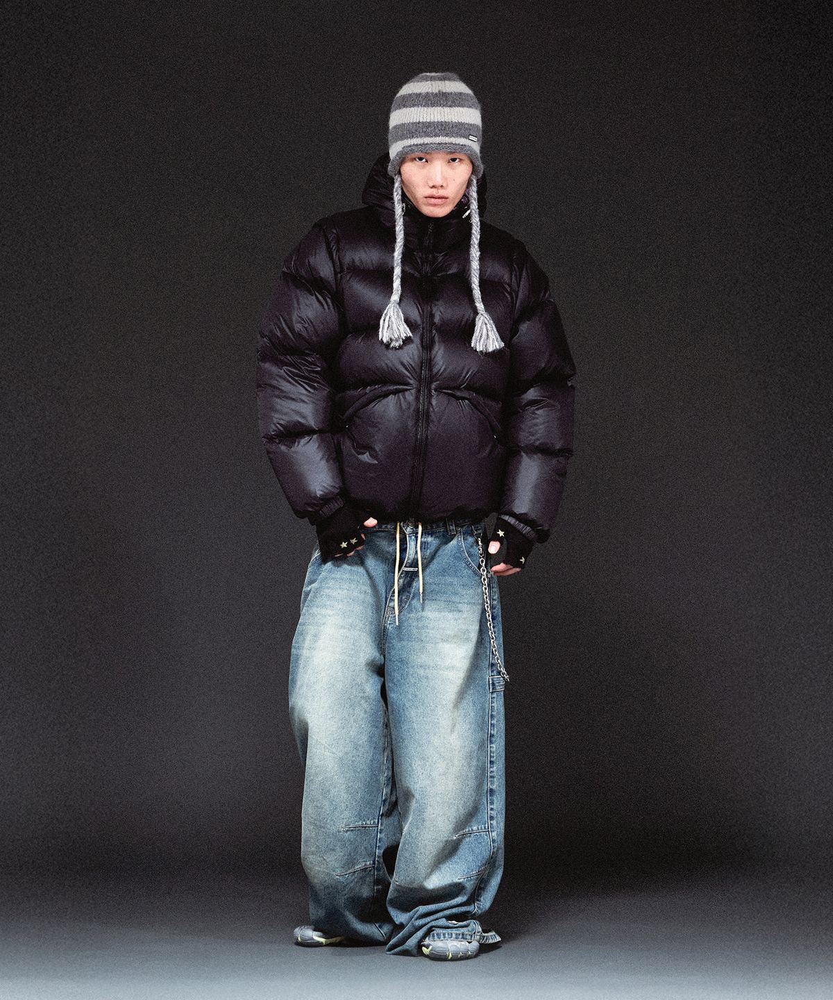 더바이닐하우스(THEVINYLHOUSE) REVERSIBLE PADDED JACKET BLACK
