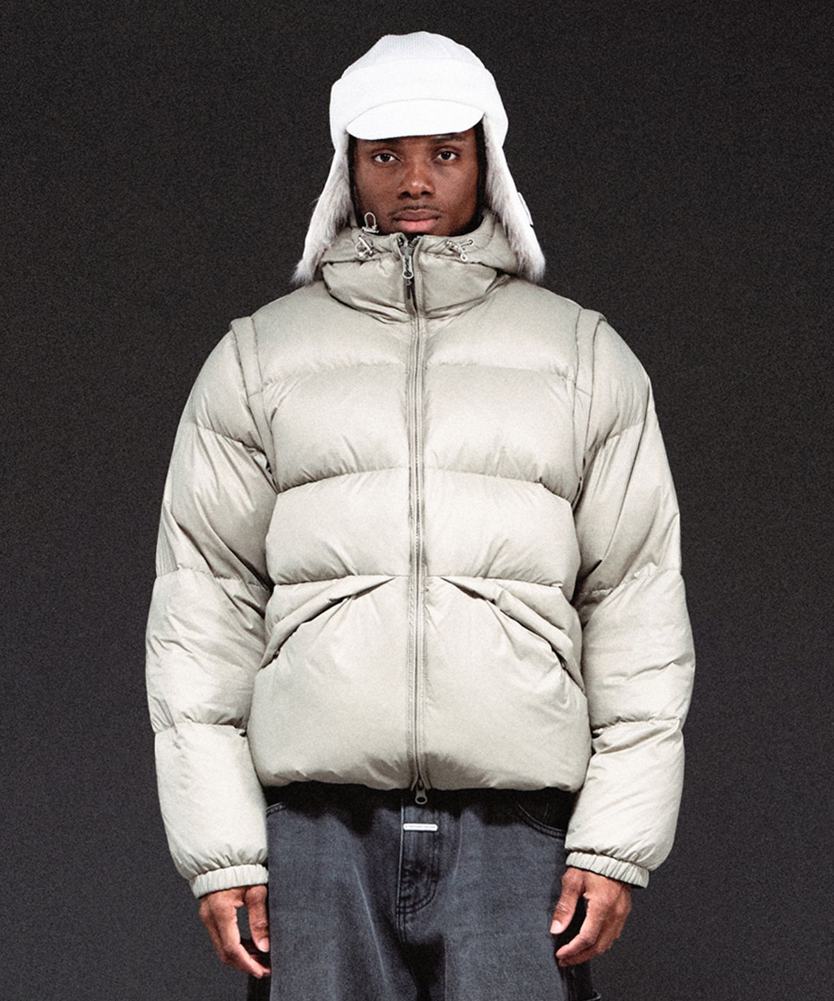 더바이닐하우스(THEVINYLHOUSE) REVERSIBLE PADDED JACKET SAND
