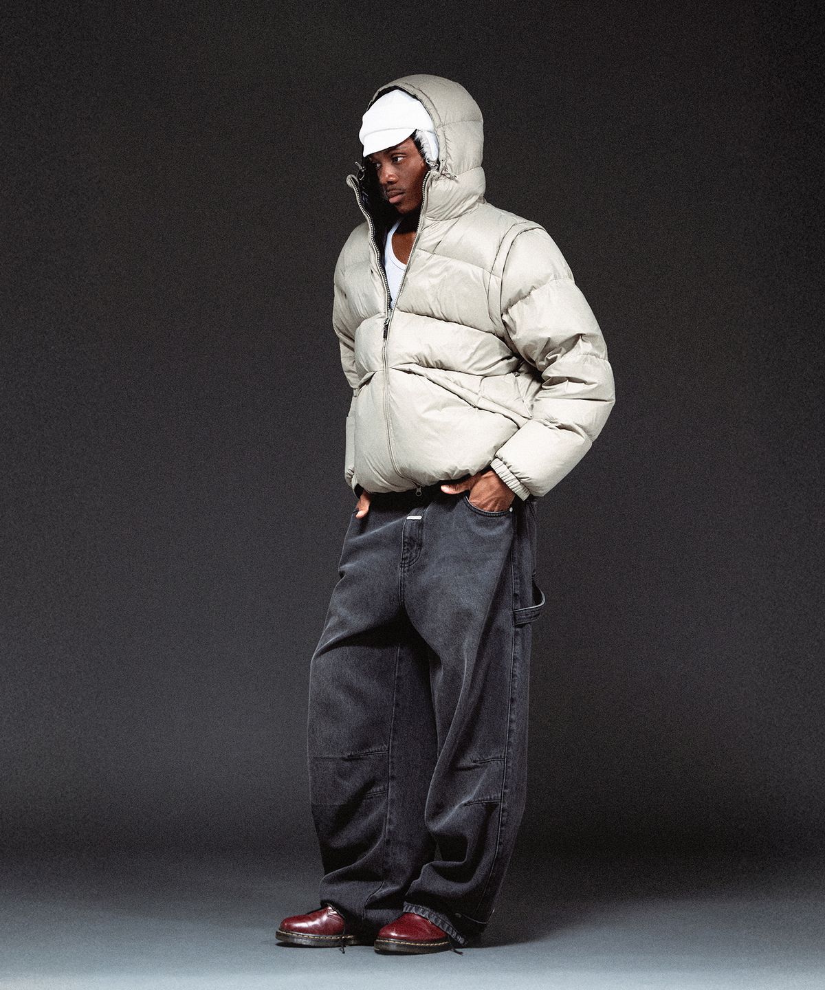 더바이닐하우스(THEVINYLHOUSE) REVERSIBLE PADDED JACKET SAND
