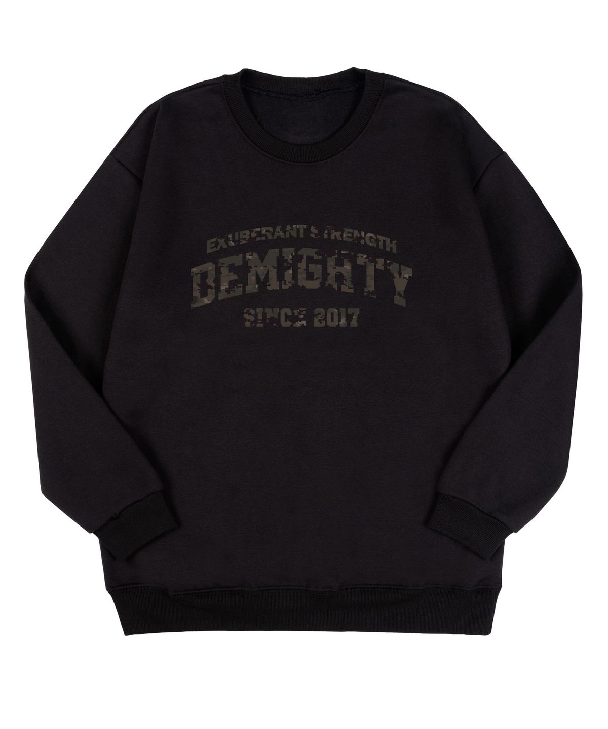 비마이티(BEMIGHTY) 까뮤 레터링 오버핏 기모 스웨트셔츠 [블랙]