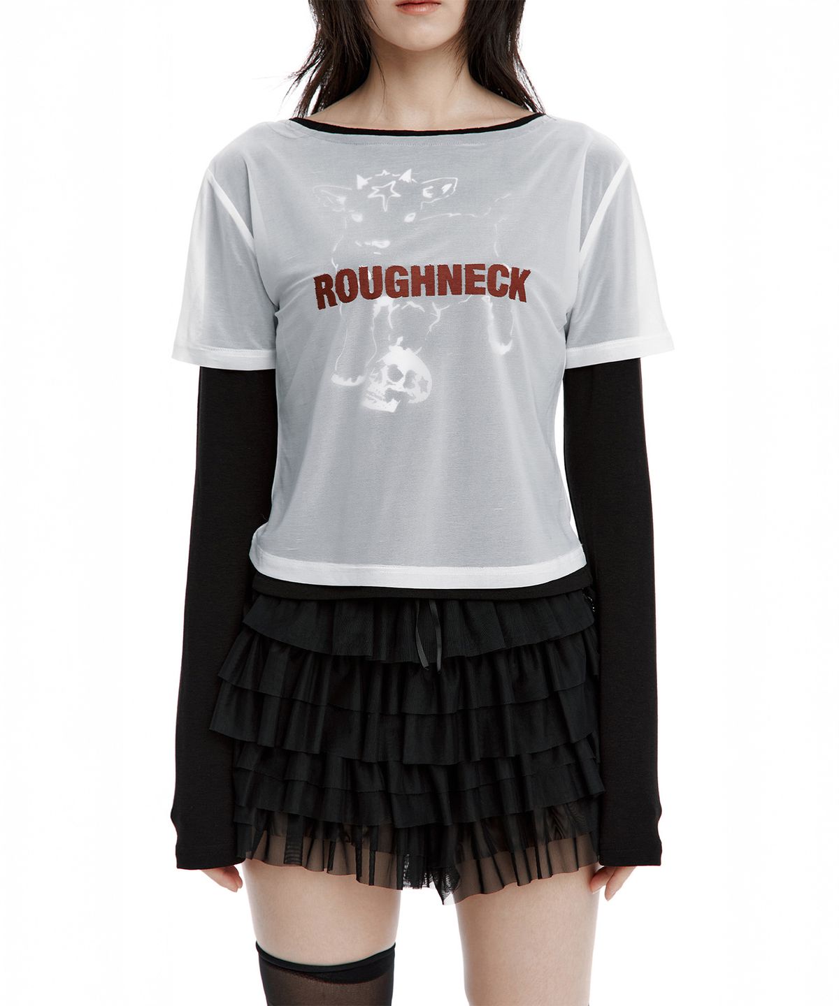 러프넥(ROUGHNECK) 더블 시어 롱 슬리브 탑