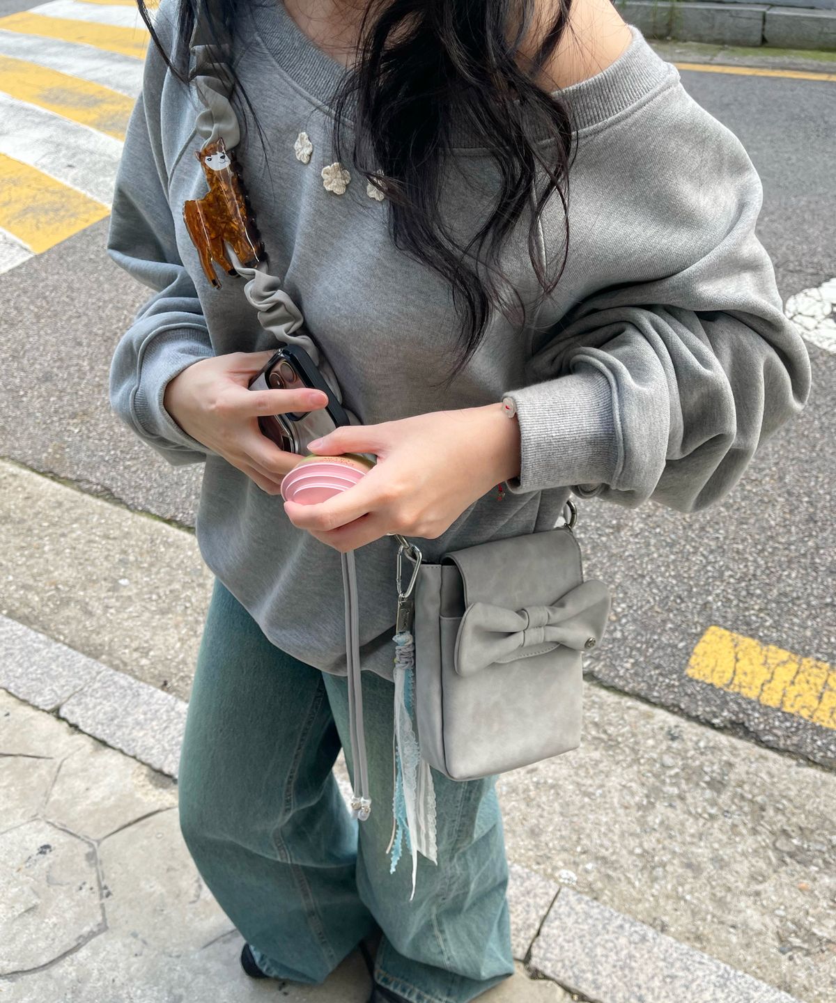 시월107(SIWL107) Fortune Bag (Light Grey)