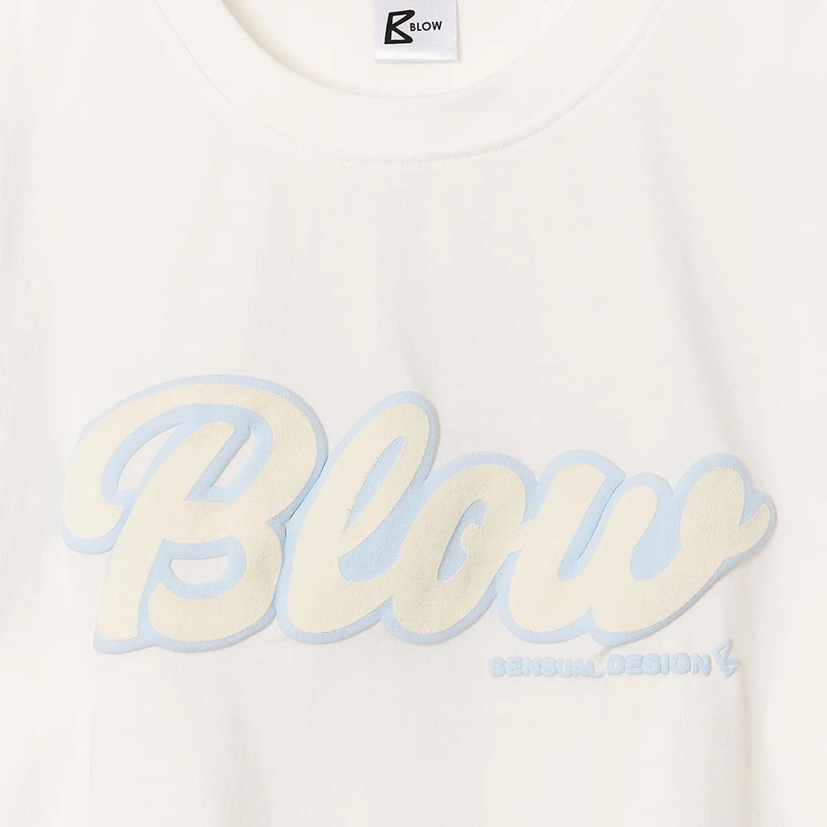 블로우(BLOW) BUBBLE LOGO CROP WHITE