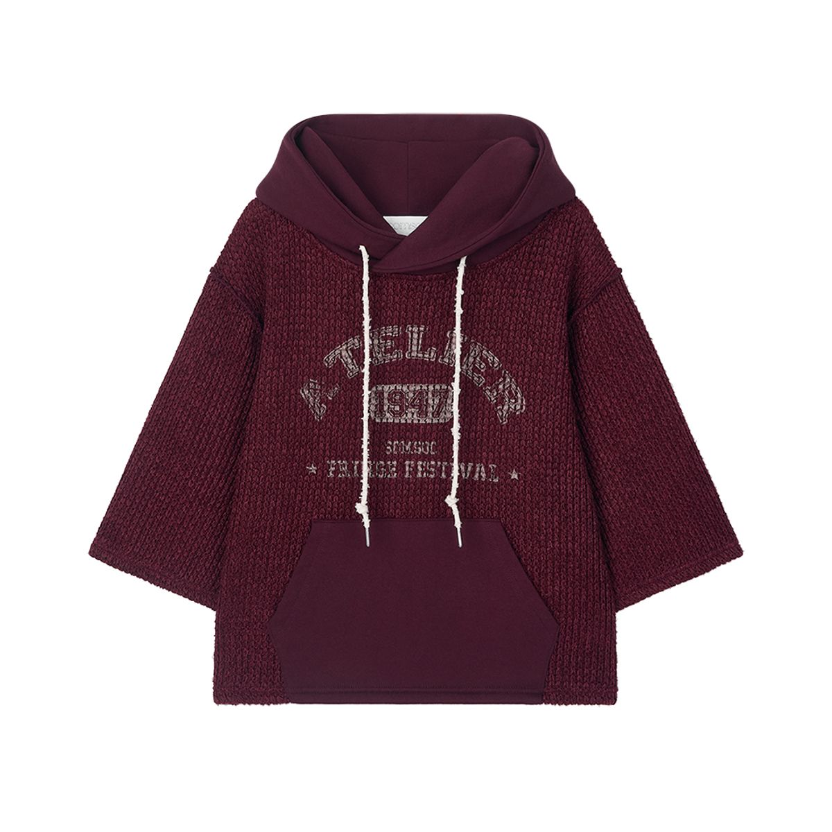 솜속(SOMSOC) ATELIER KNITTED HOODIE_BURGUNDY