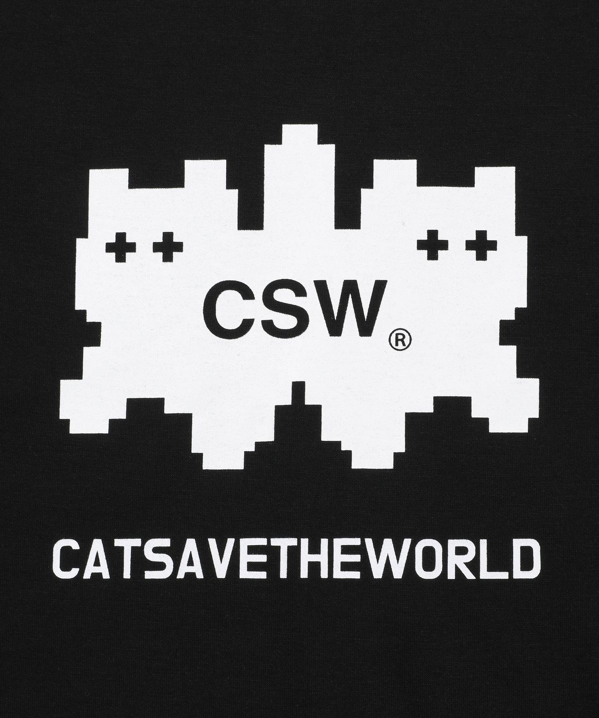 캣세이브더월드(CATSAVETHEWORLD) 미유 데칼코마니 캣 로고 맨투맨