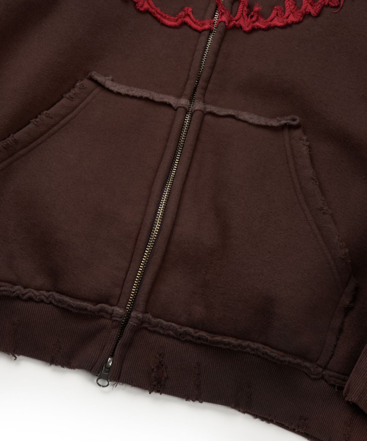 유얼쎄시(YOUR SASSY) Antique Skull Hoodie Zip Up (BROWN)