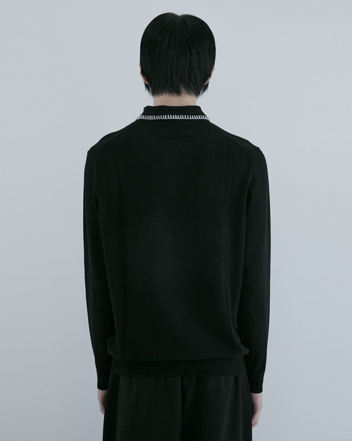 키류(KIRYU) HAND STITCH POLO KNIT (BLACK)