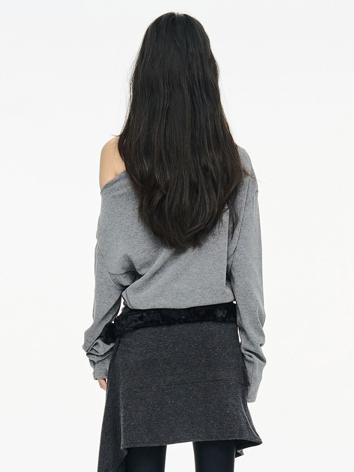 세릭(CERRIC) INCISION TAPERED TOP / GRAY