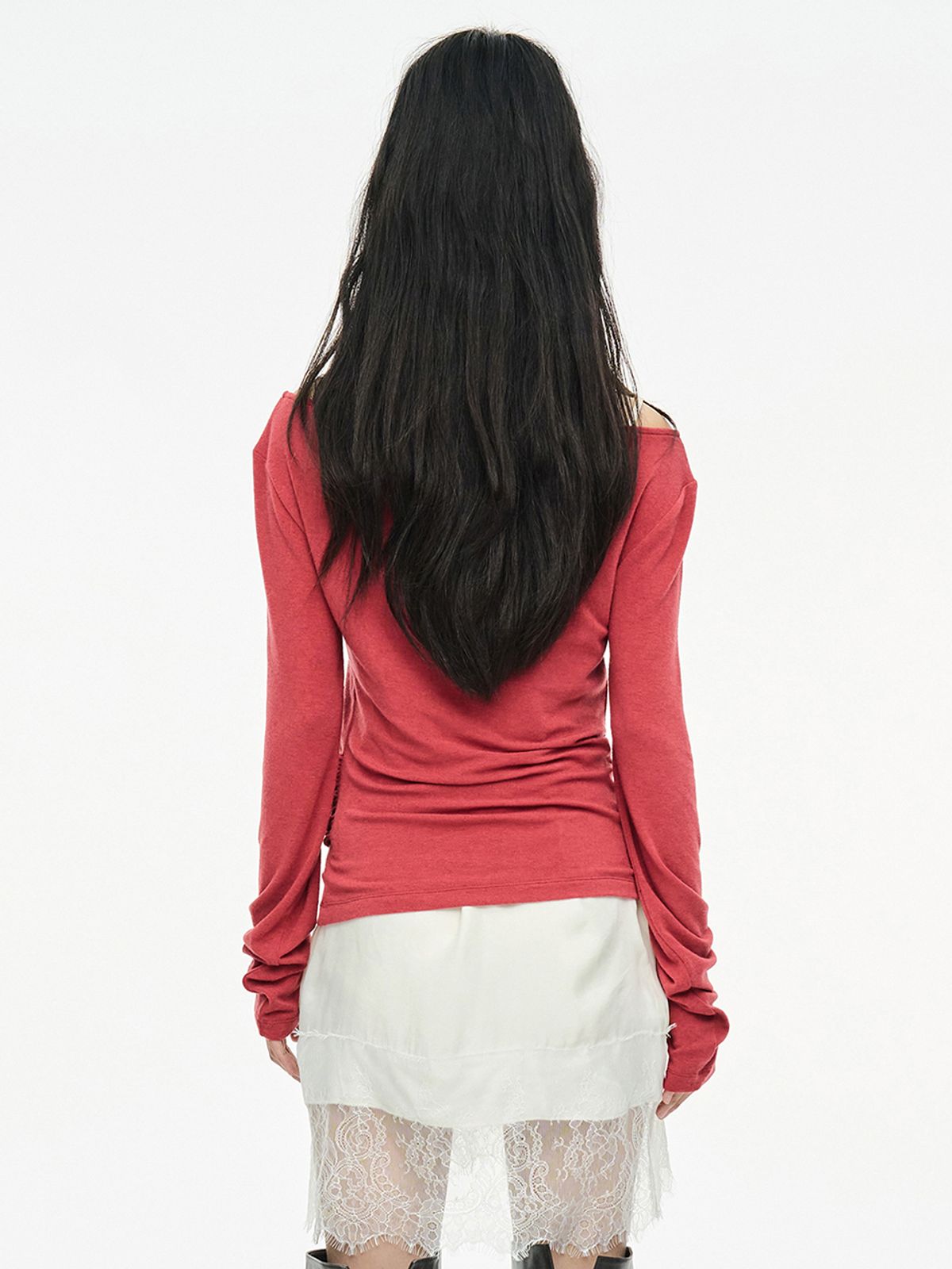 세릭(CERRIC) LAYERED HALTER TOP / RED