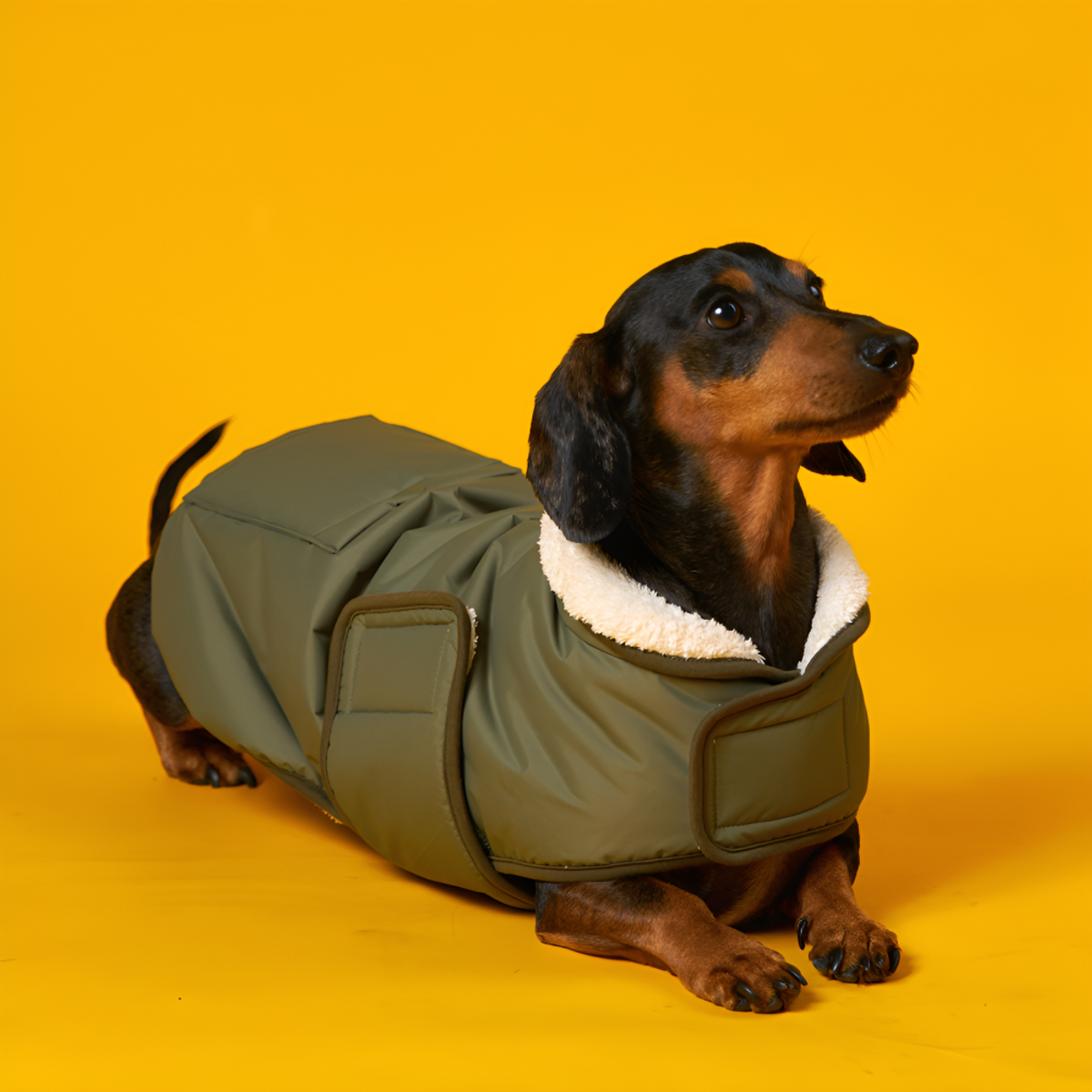 엔젤도그(ANGEL DOG) 개따뜨텍 강아지 숏패딩 Khaki