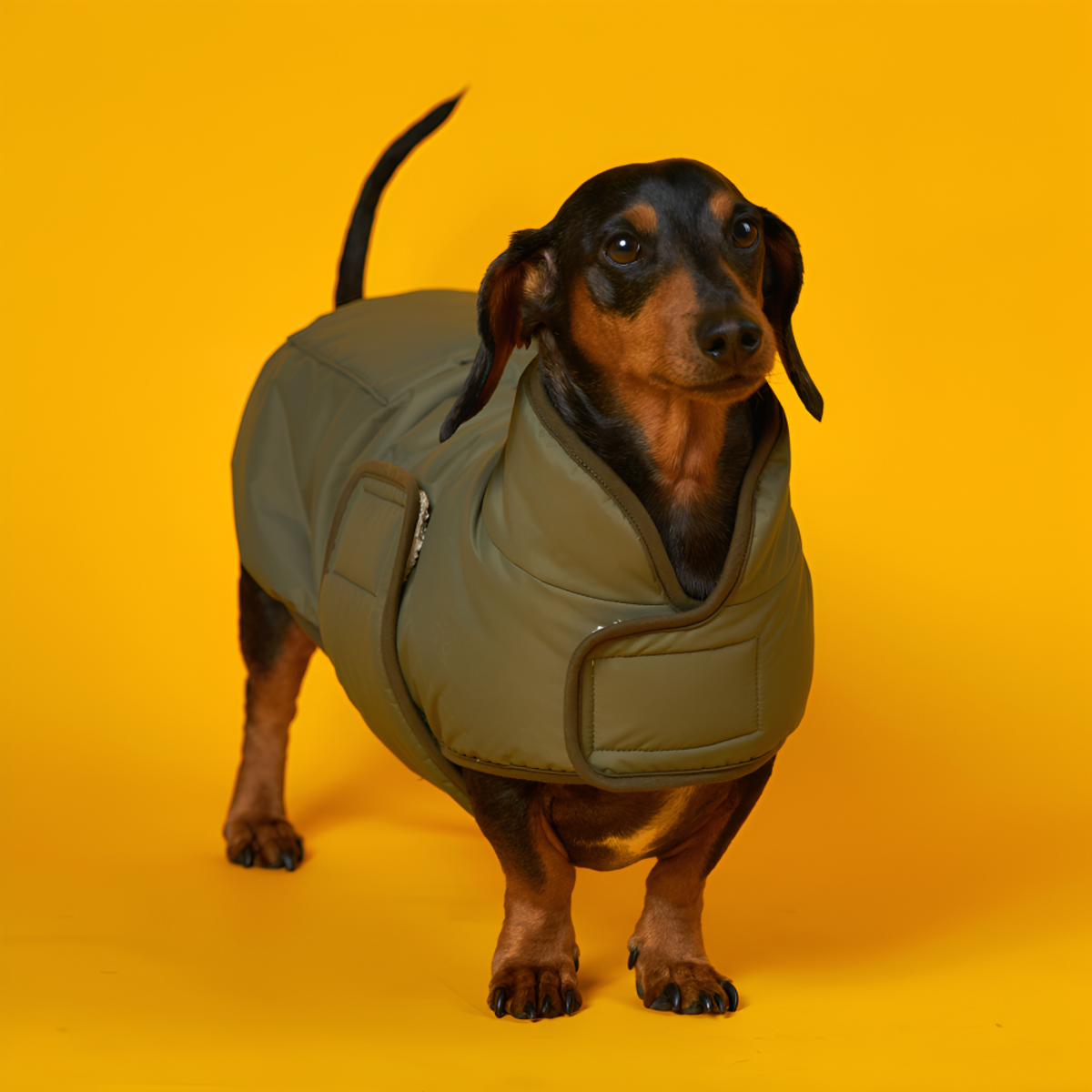 엔젤도그(ANGEL DOG) 개따뜨텍 강아지 숏패딩 Khaki