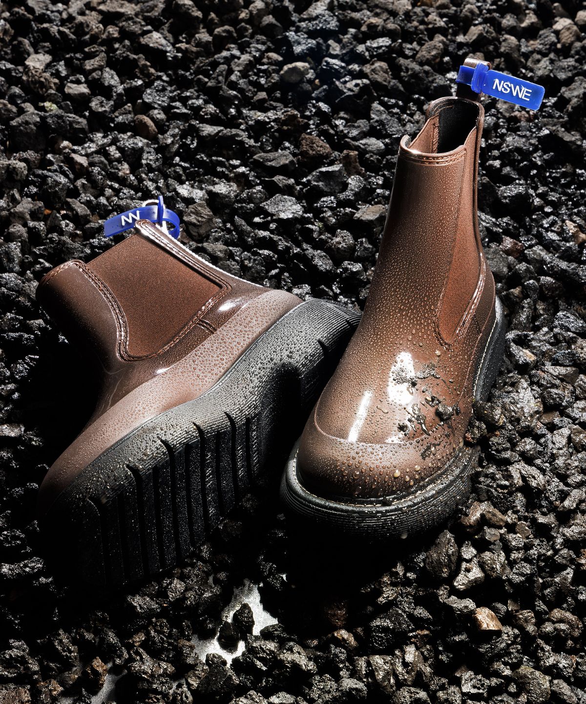 느쉐(NSWE) LAGOM 첼시 레인부츠 5CM (Currant Brown) -NSW201CW