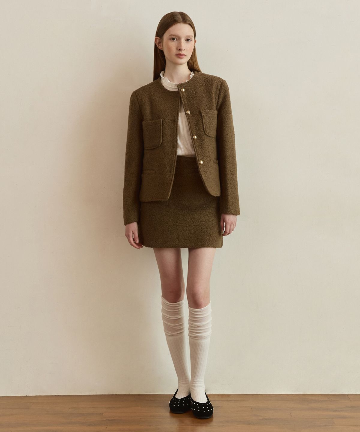 어다울(ADAUL) Teddy tweed set - brown