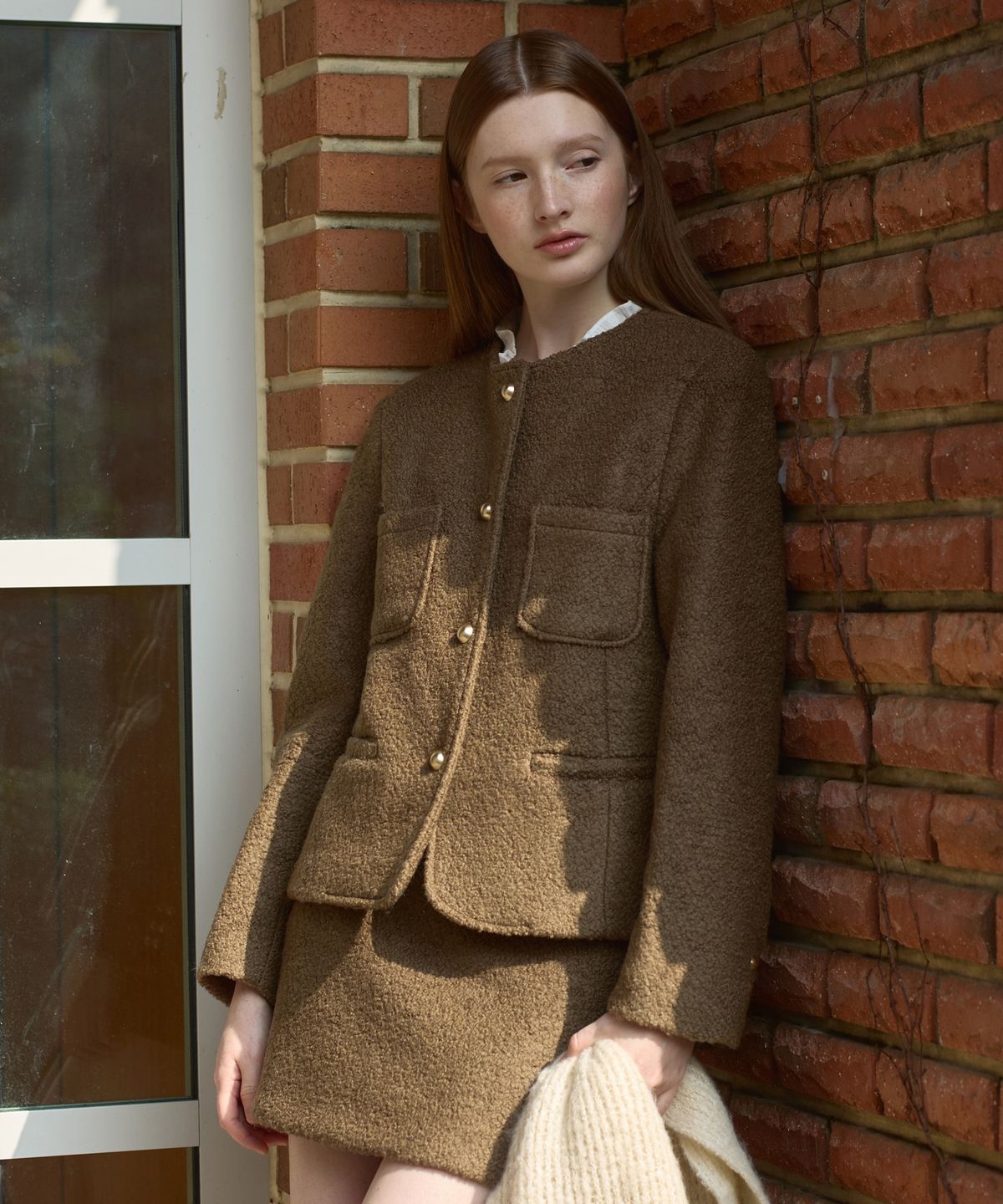 어다울(ADAUL) Teddy tweed set - brown