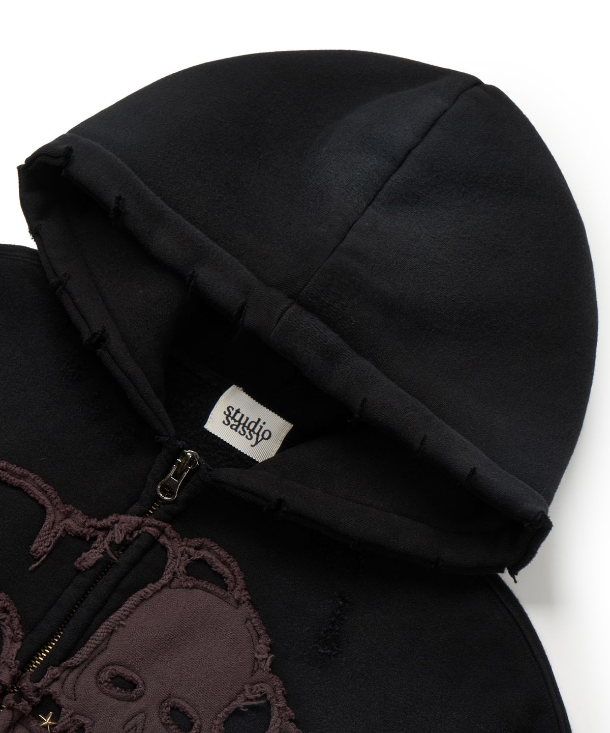 유얼쎄시(YOUR SASSY) Antique Skull Hoodie Zip Up (BLACK)
