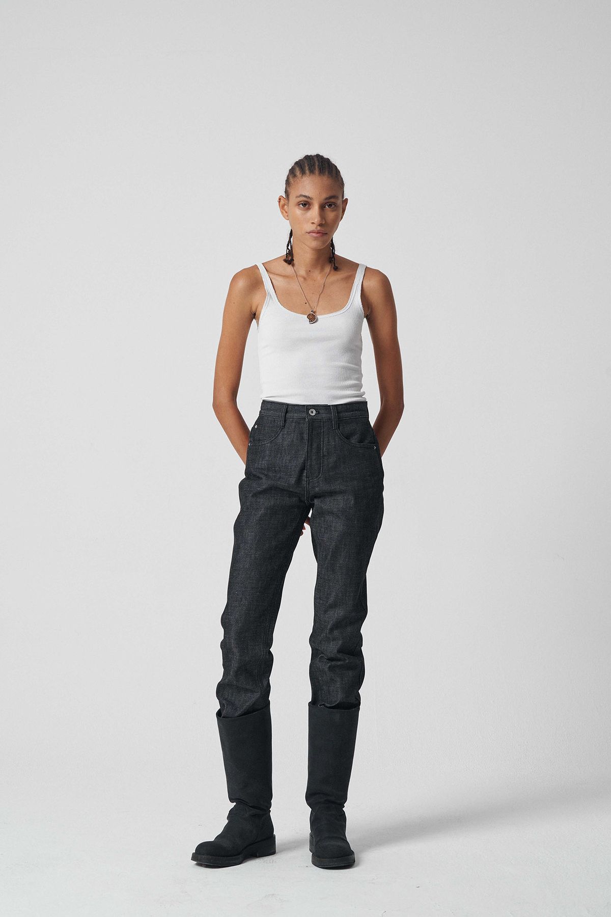 세븐틴엔드(17END) F 001 NON FADE JEANS BK