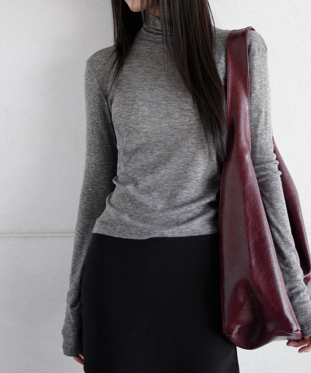 런던다다(LONDONDADA) WOOL BLENDED POLA T-SHIRT, MELANGE GREY