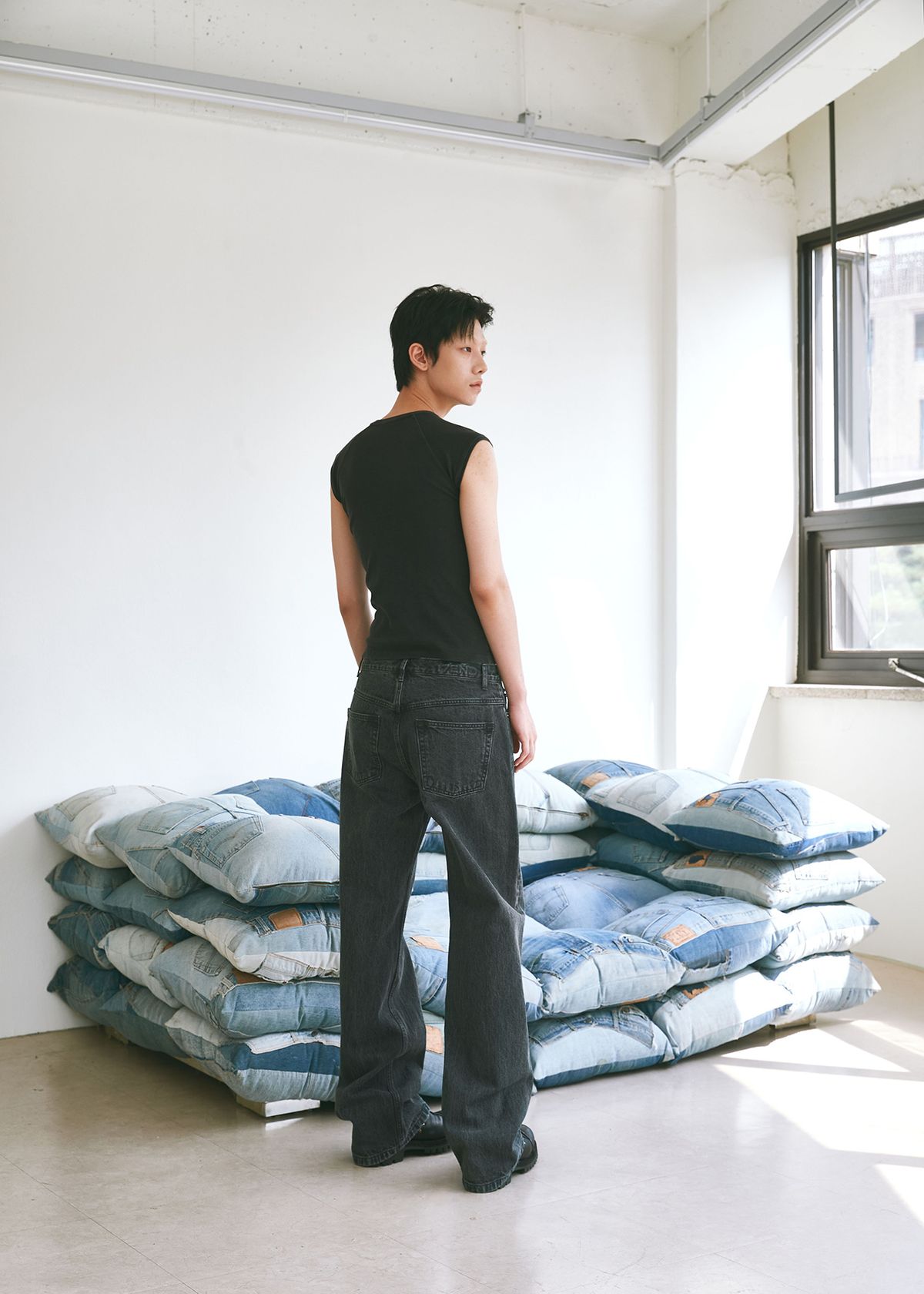 세븐틴엔드(17END) M 010 STRIPED DENIM JEANS