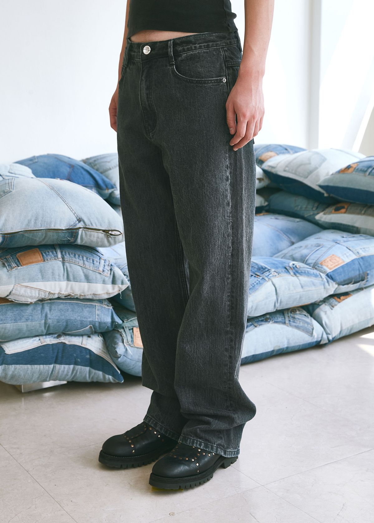 세븐틴엔드(17END) M 010 STRIPED DENIM JEANS