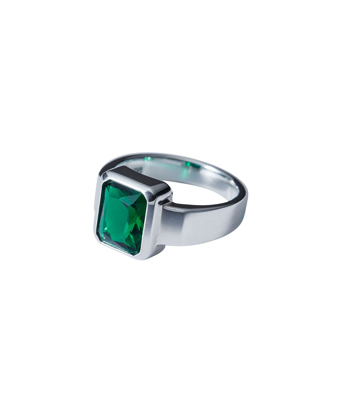 스팅925(STING925) Green Emerald Cut Ring