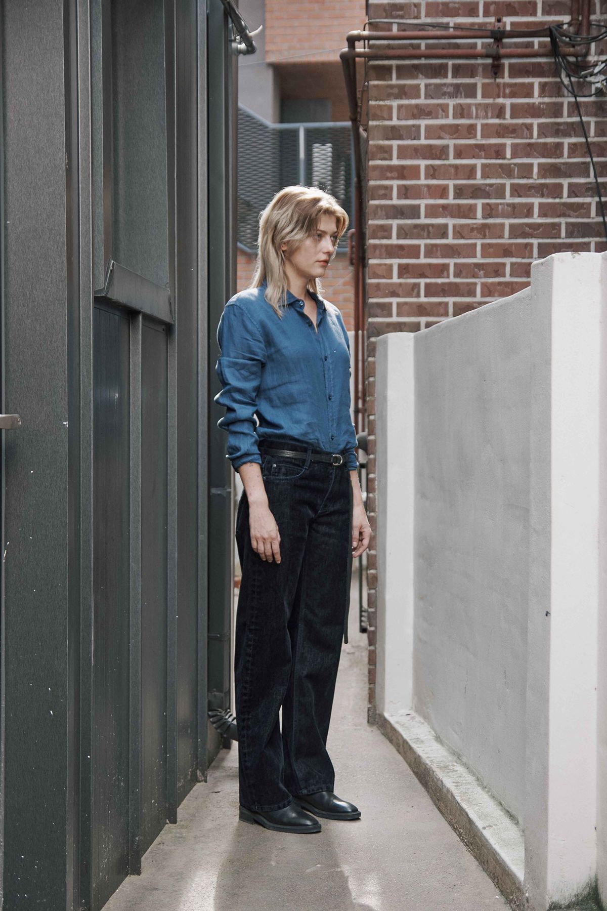 세븐틴엔드(17END) F 033 FLOKED DENIM JEANS