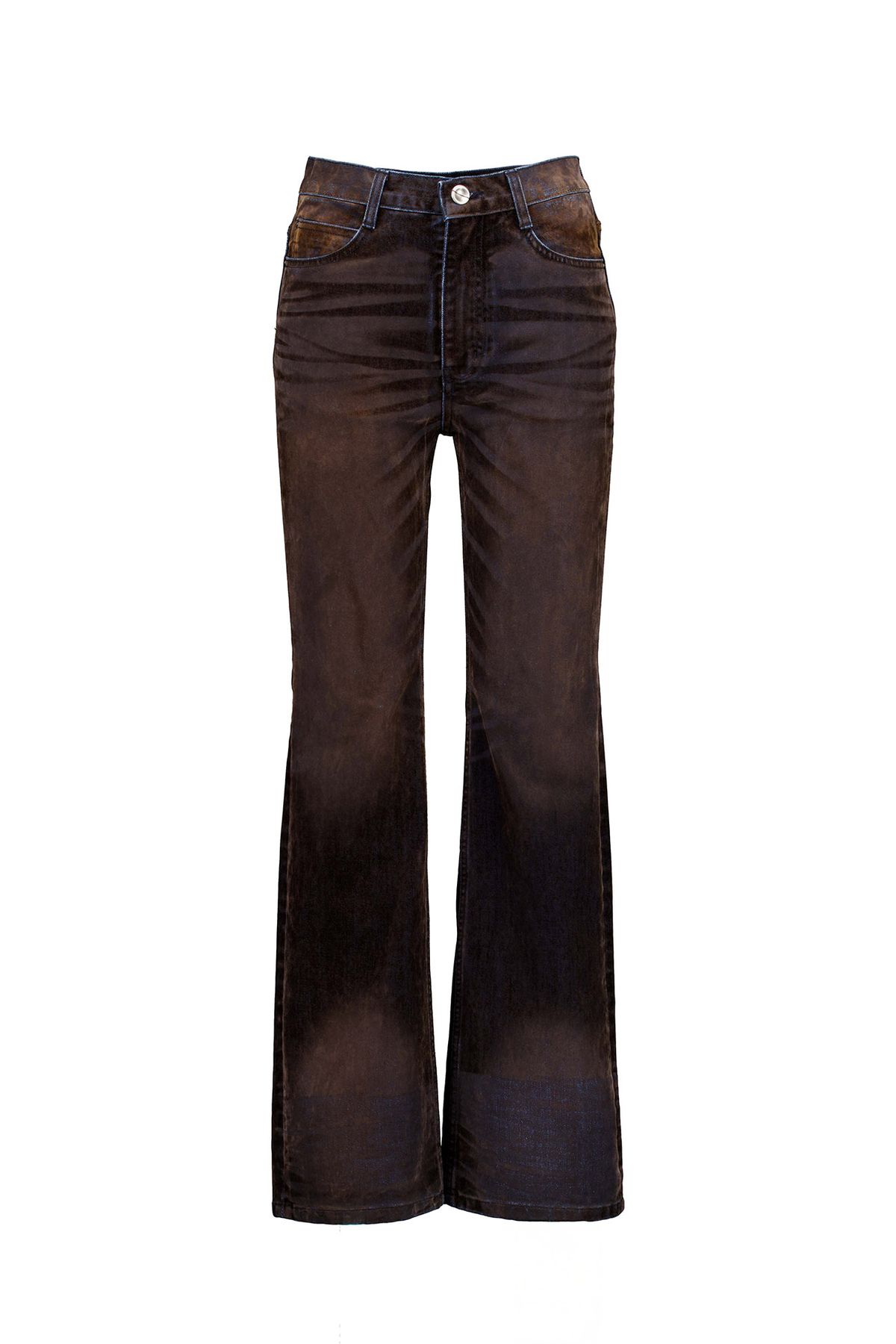 세븐틴엔드(17END) F 017 FLOCKED WASHED BOOTCUT