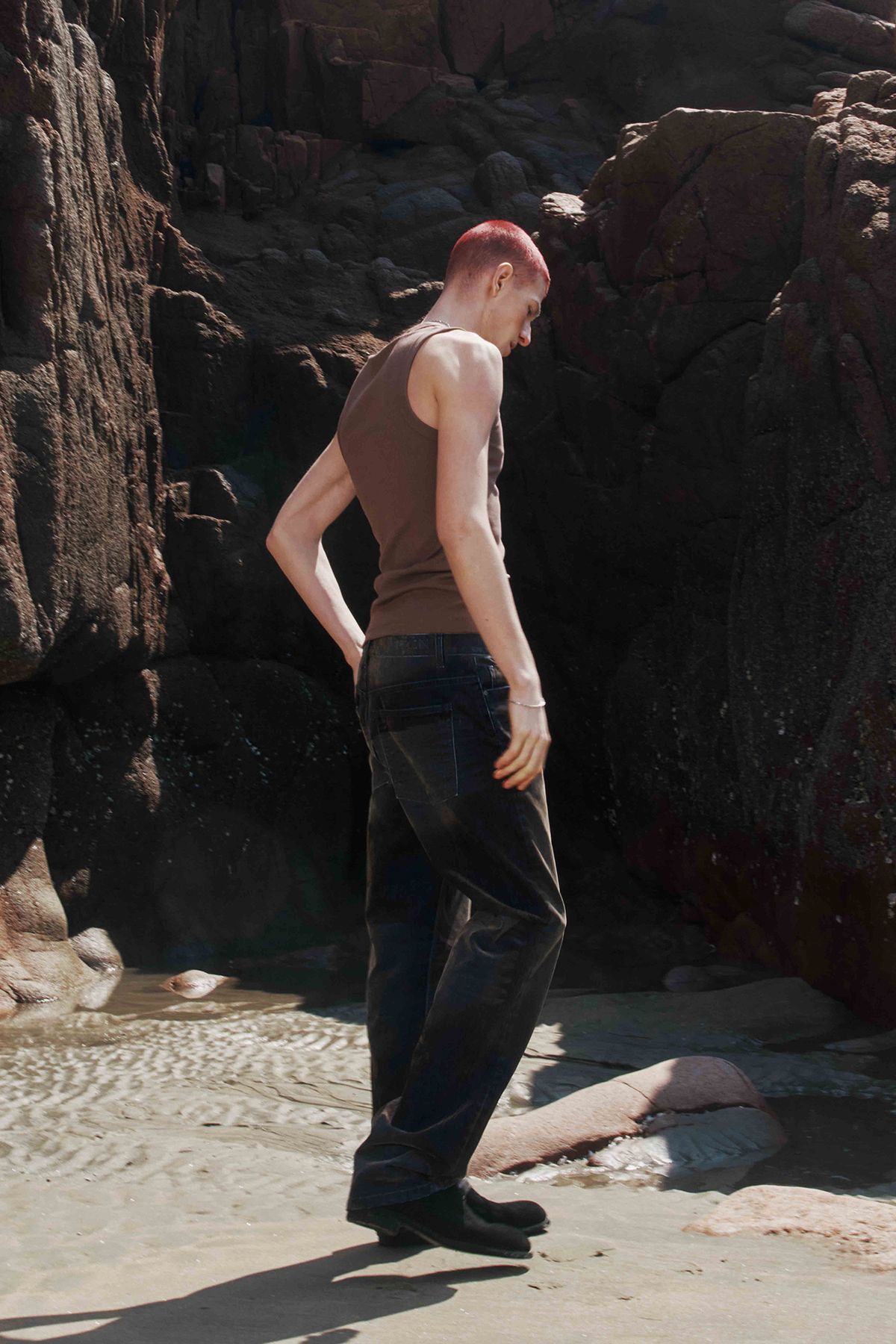 세븐틴엔드(17END) M 003 FLOCKED WASHED JEANS