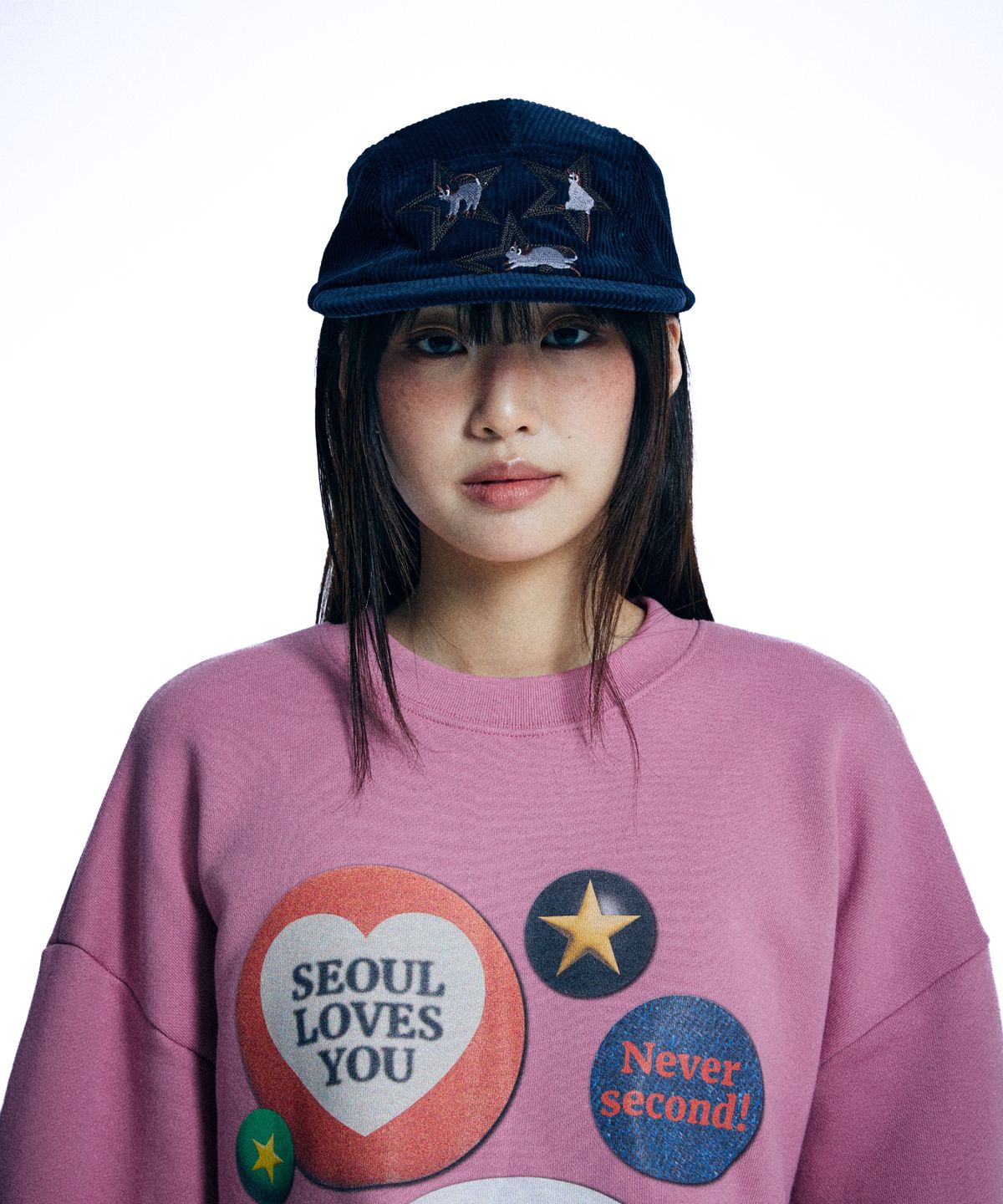유얼쎄시(YOUR SASSY) Triple Meow Camp Cap (NAVY)