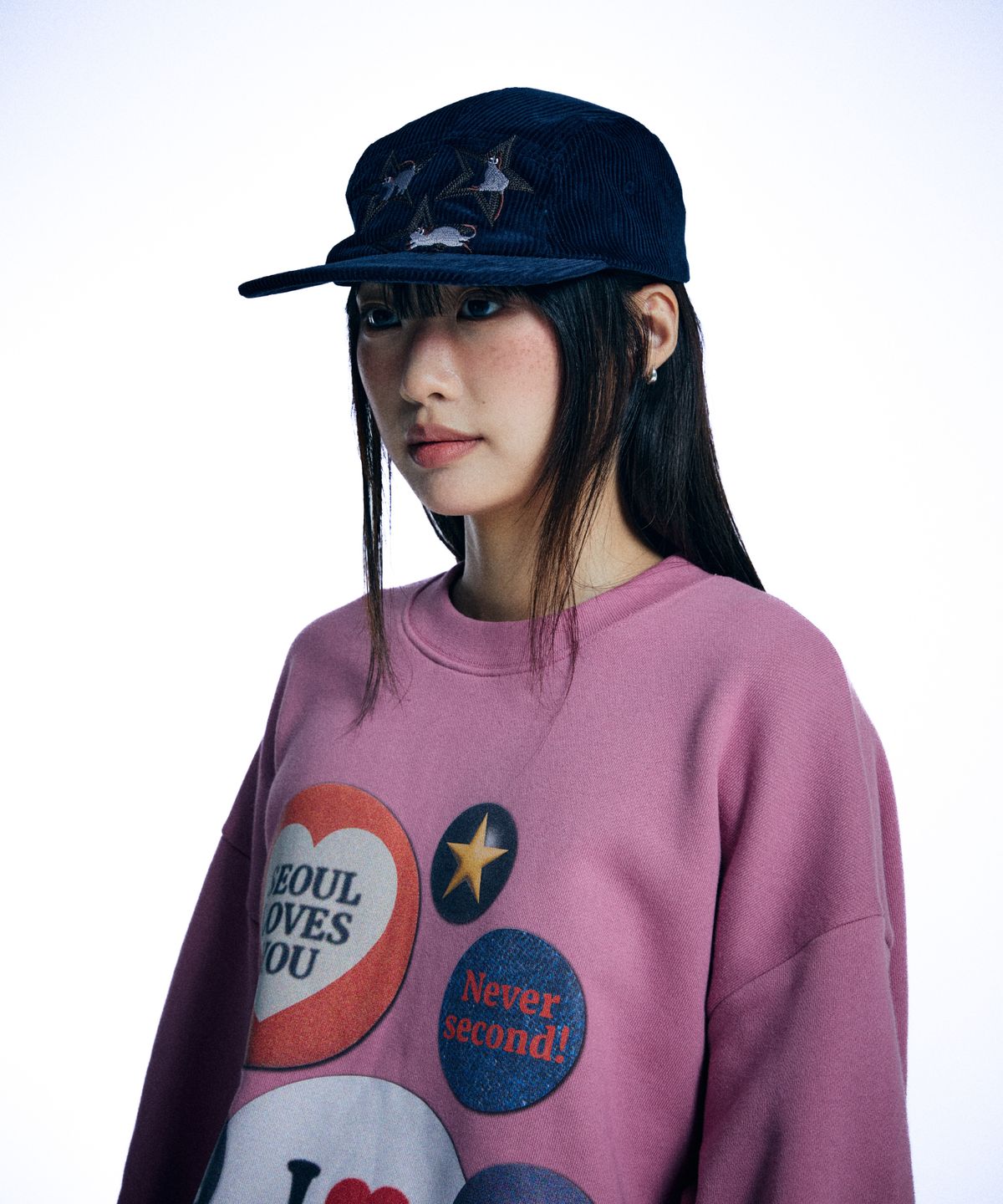 유얼쎄시(YOUR SASSY) Triple Meow Camp Cap (NAVY)