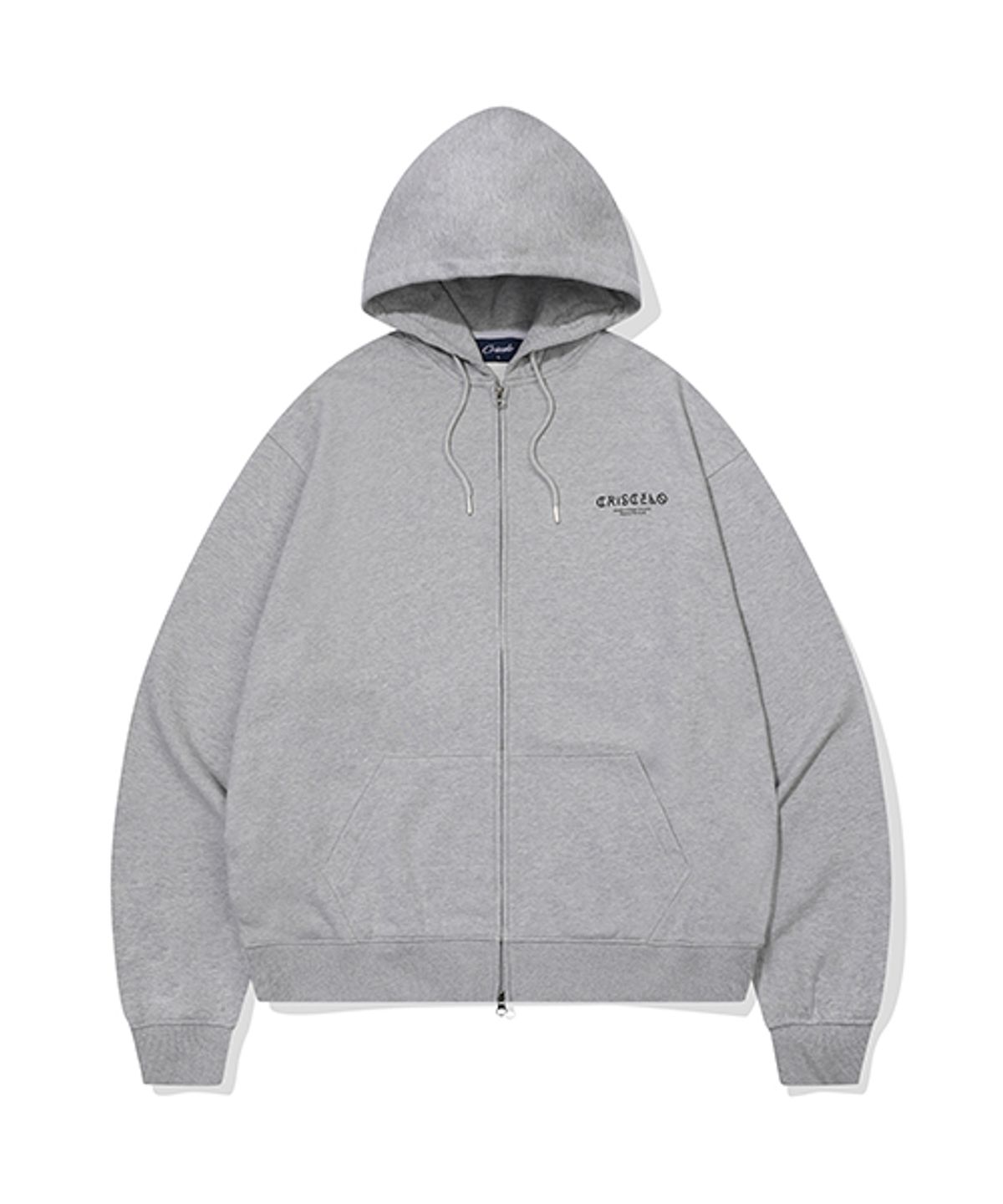 크리스첼로(CRISCELO) 시그널 로고 후드 2WAY ZIP-UP_그레이