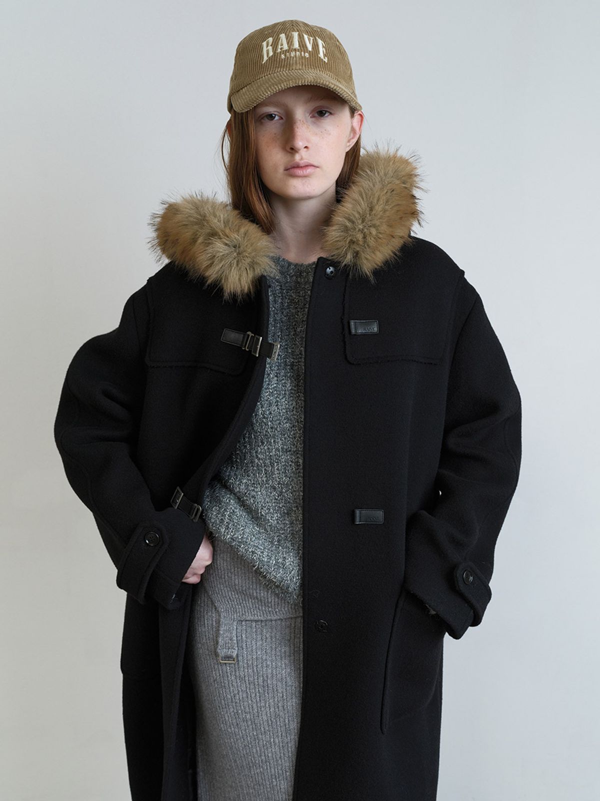 레이브(RAIVE) Fur Trimming Long Coat VW5WH046_2color