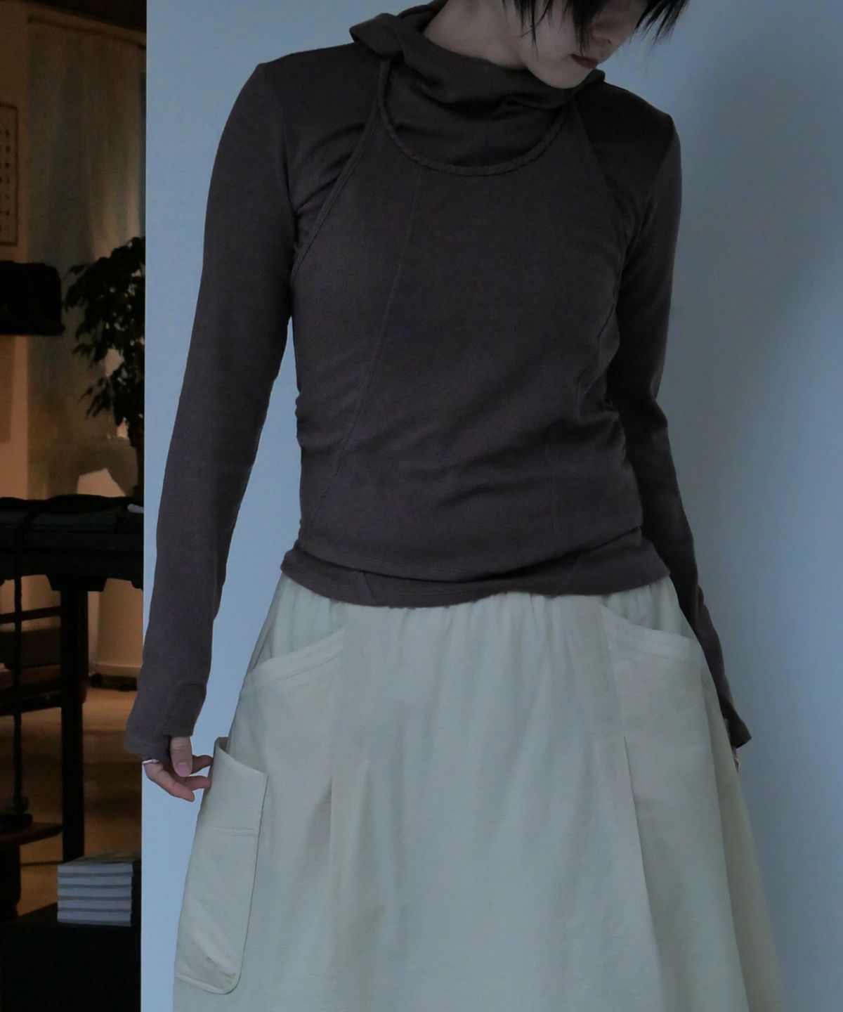 차마스포츠랩(CHAMASPORTSLAB) Wool Hand Braid Top_Mocha