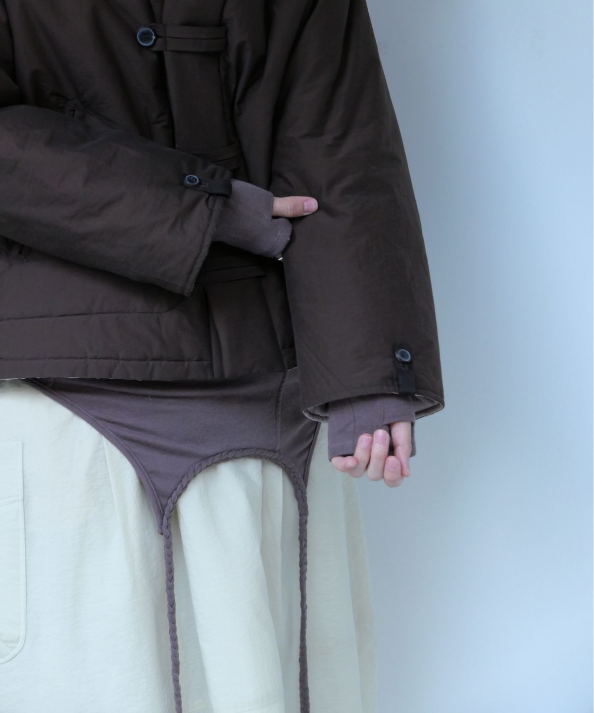 차마스포츠랩(CHAMASPORTSLAB) Wool Hand Braid Top_Mocha