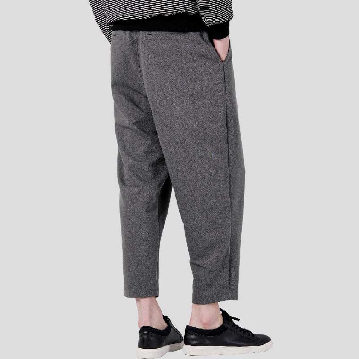 커스텀어스(CUSTOMUS) 남자 원턱 배기핏 밴딩 팬츠 CXS25FWPTA03 GRY