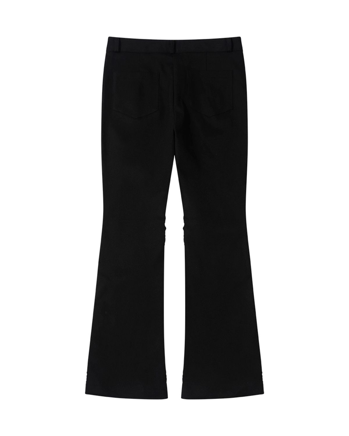 더뮤지엄비지터(THEMUSEUMVISITOR) SHIRRING BOOT-CUT PANTS (BLACK)