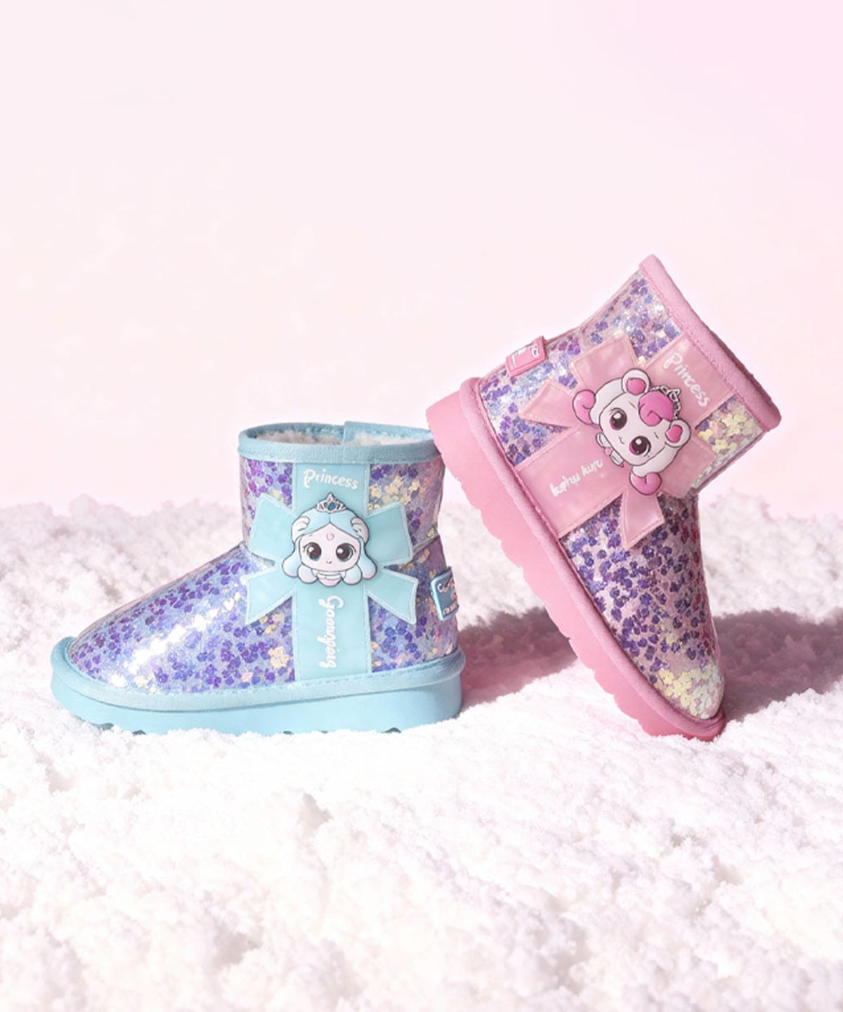 슈마커 키즈(SHOEMARKERKIDS) 캐치티니핑 스팽글 퍼부츠_블루